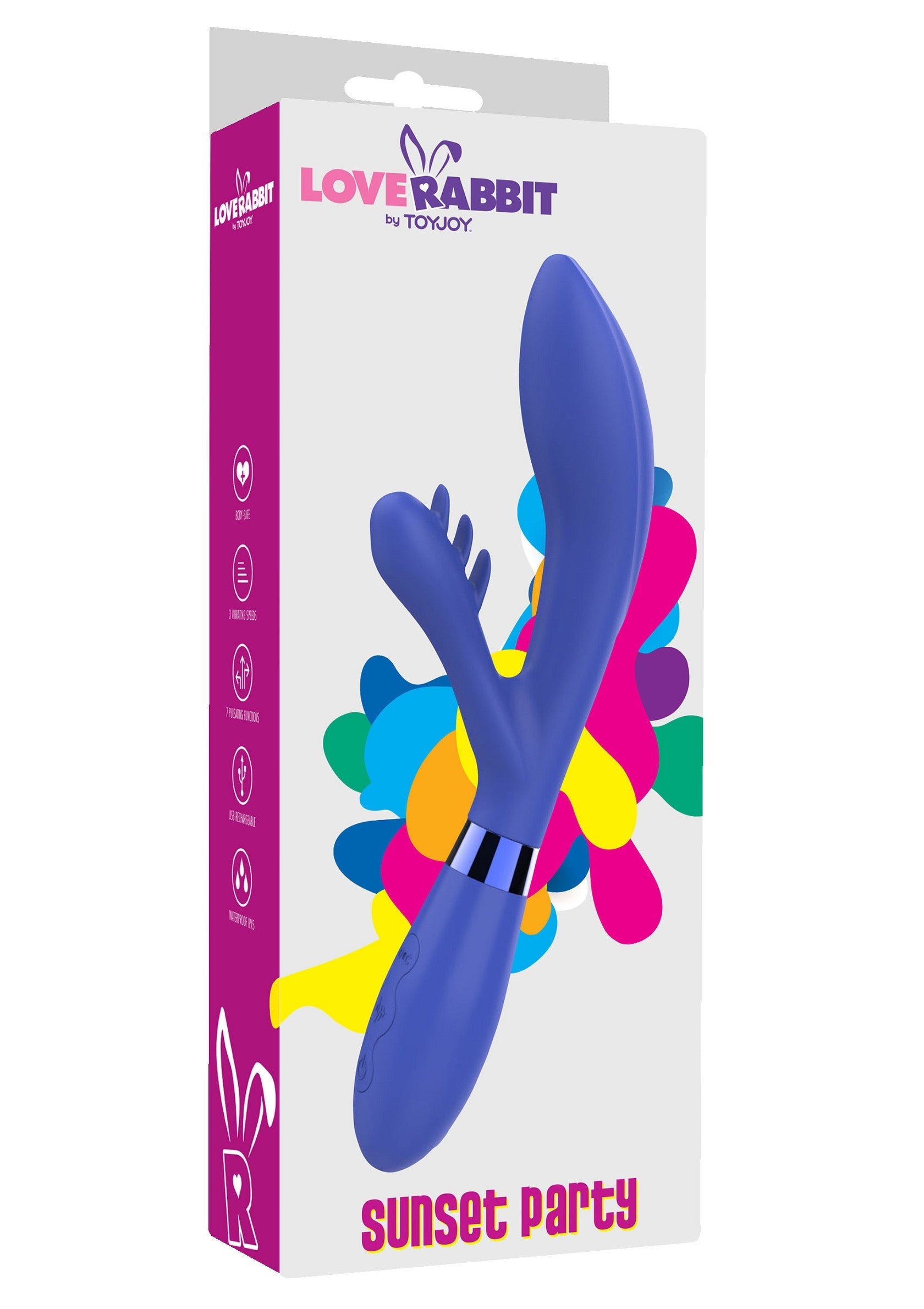 LoveRabbit Sunset Party, un sextoy vibrant pour une expérience intime intense et colorée. Découvrez le plaisir ultime !; LoveRabbit Sunset Party, een vibrerende seksspeeltje voor een intense en kleurrijke intieme ervaring. Ontdek ultiem genot!; LoveRabbit Sunset Party, a vibrating sex toy for an intense and colorful intimate experience. Discover ultimate pleasure!