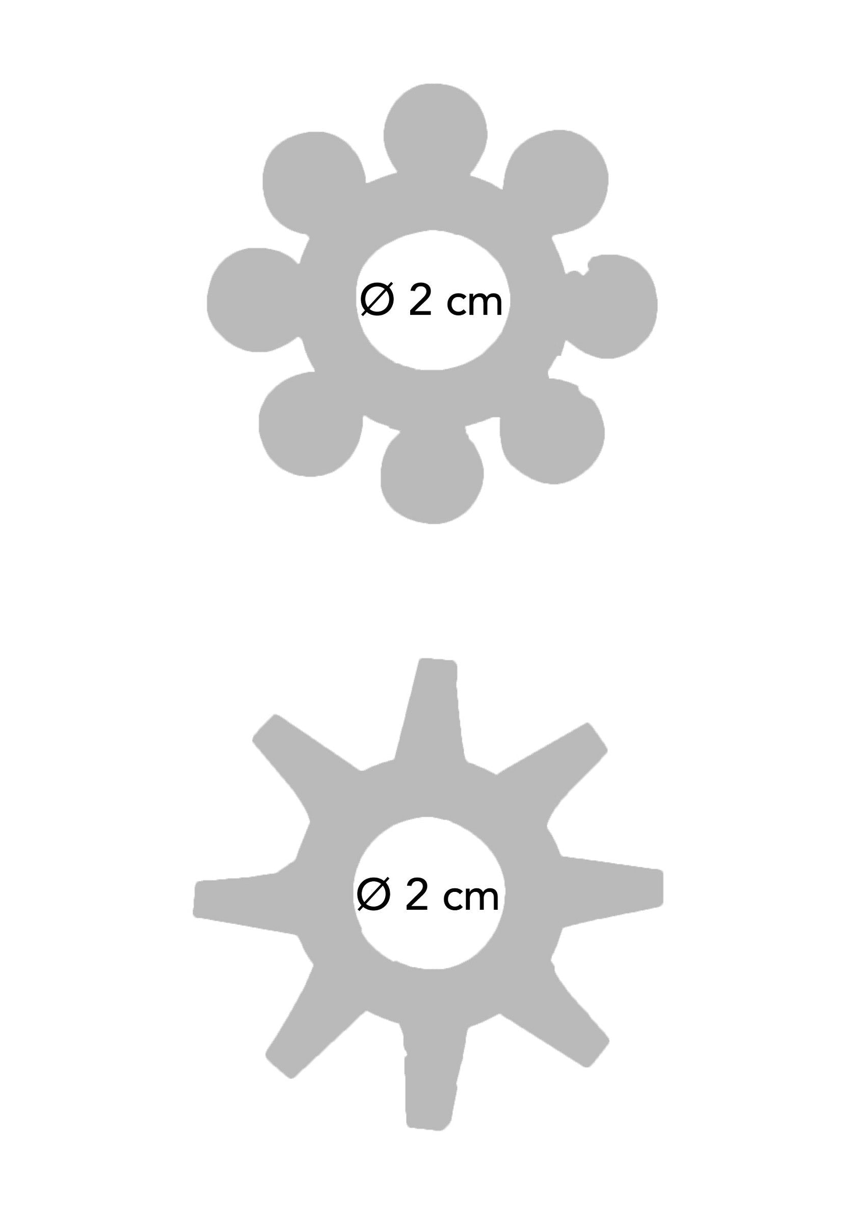 Rondelles décoratives Ø 2 cm : motifs fleur et étoile, idéales pour embellir vos créations artisanales et DIY.; Decoratieve ringen Ø 2 cm: bloem- en stermotieven, ideaal voor het verfraaien van uw ambachtelijke en doe-het-zelf creaties.; Decorative washers Ø 2 cm: flower and star patterns, ideal for embellishing your handmade and DIY creations.