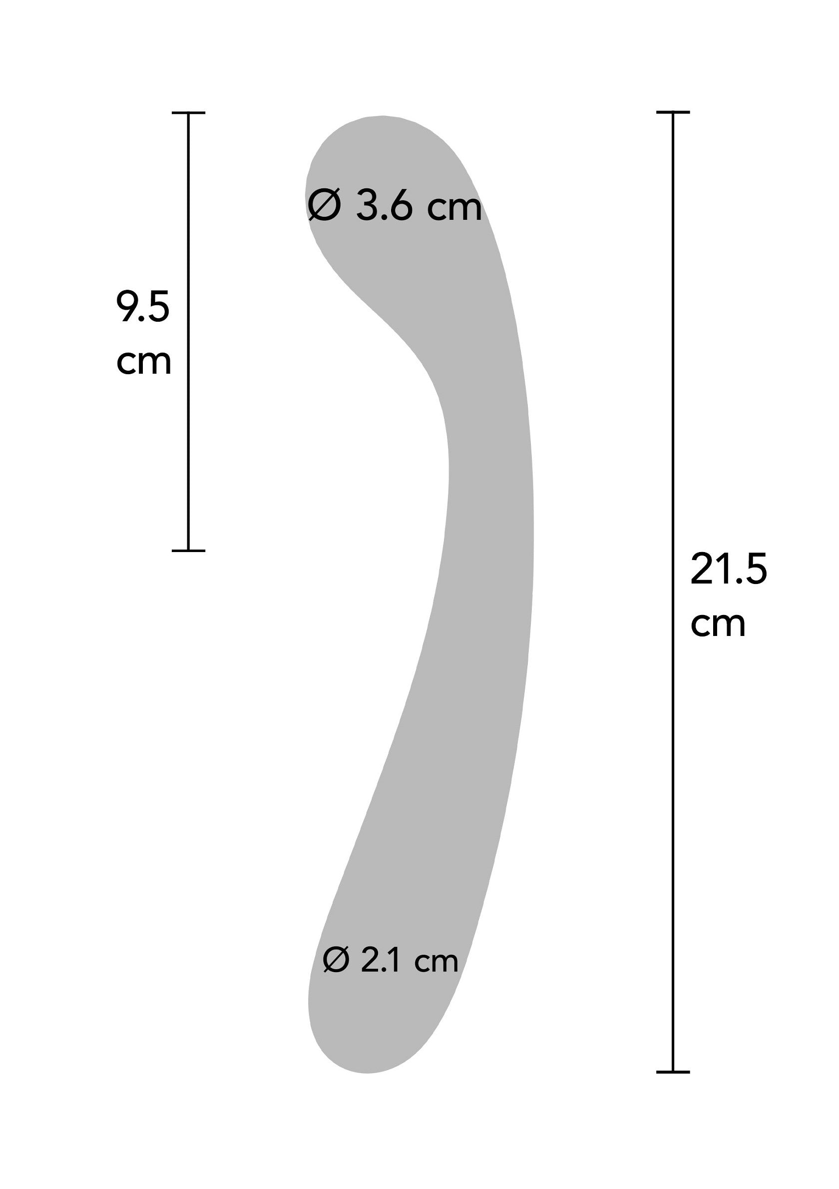Schéma technique de l'article avec ses dimensions: 21.5 cm de hauteur et 9.5cm de large.; Technische tekening van het artikel met de afmetingen: 21,5 cm hoog en 9,5 cm breed.; Technical drawing of the product with dimensions: 21.5 cm high and 9.5 cm wide.