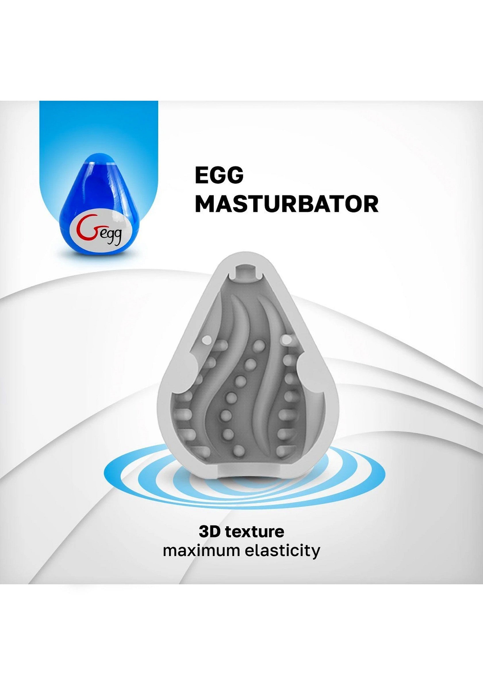 Masturbateur œuf texturé 3D pour une élasticité maximale et un plaisir intense.; 3D getextureerde ei-masturbator voor maximale elasticiteit en intens plezier.; 3D textured egg masturbator for maximum elasticity and intense pleasure.