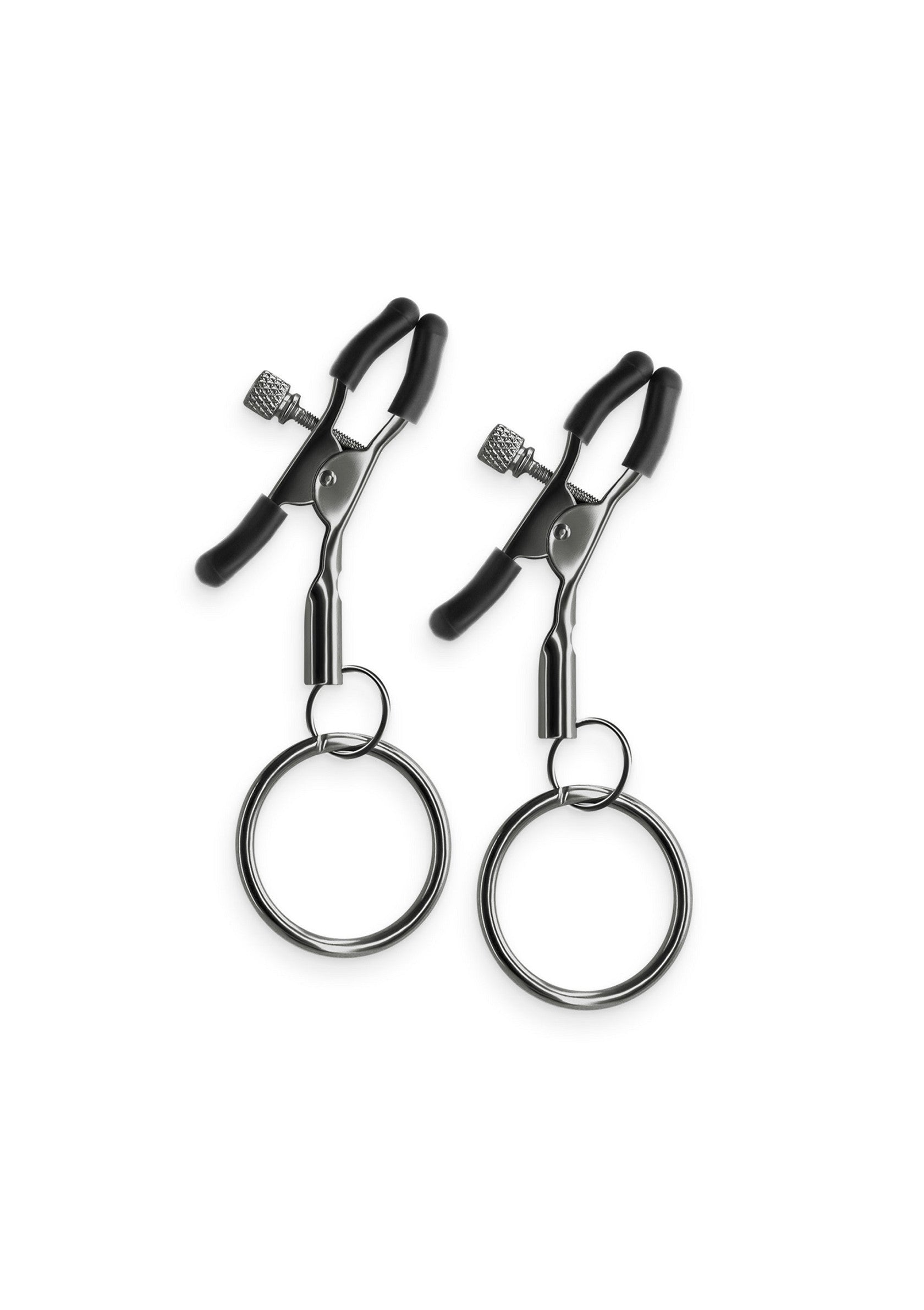 Pinces à tétons avec anneaux pour plus de plaisir.; Tepelklemmen met ringen voor extra plezier.; Nipple clamps with rings for added pleasure.