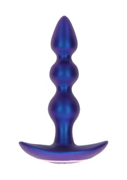 Plug anal en silicone bleu avec billes pour le plaisir, parfait pour explorer le plaisir anal. Base sécurisée pour une utilisation confortable.; Blauwe siliconen butt plug met balletjes voor genot, perfect voor het verkennen van anale stimulatie. Veilige basis voor comfortabel gebruik.; Blue silicone butt plug with beads for pleasure, perfect for exploring anal stimulation. Secure base for comfortable use.