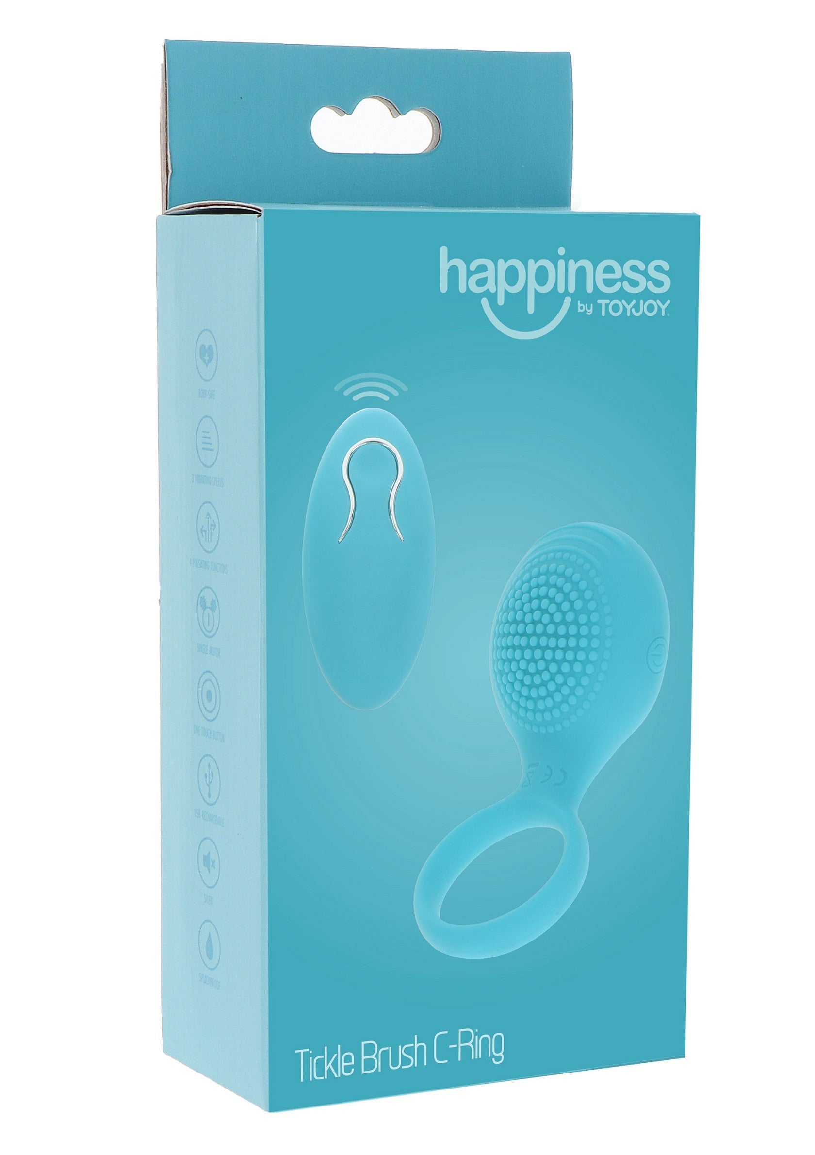 Anneau pénien vibrant Tickle Brush C-Ring Happiness by ToyJoy pour des sensations intenses.; Vibrerende penisring Tickle Brush C-Ring Happiness van ToyJoy voor intense sensaties.; Tickle Brush C-Ring vibrating cock ring Happiness by ToyJoy for intense sensations.