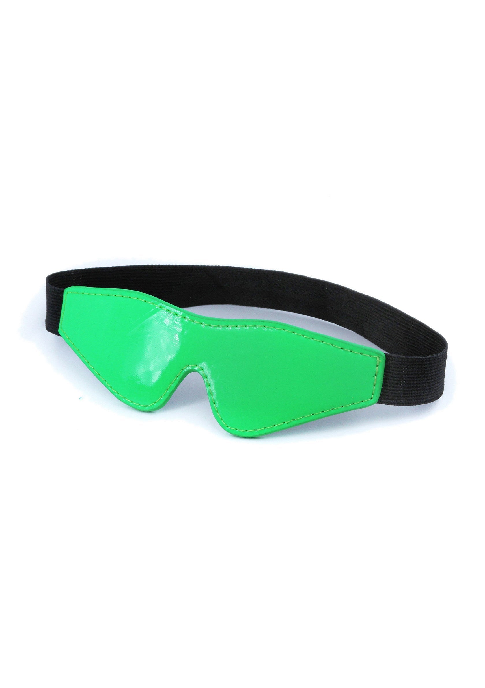 Cache-yeux vert vif avec sangle élastique noire pour le confort et le style.; Felgroene ooglap met zwarte elastische band voor comfort en stijl.; Bright green eye cover with black elastic strap for comfort and style.