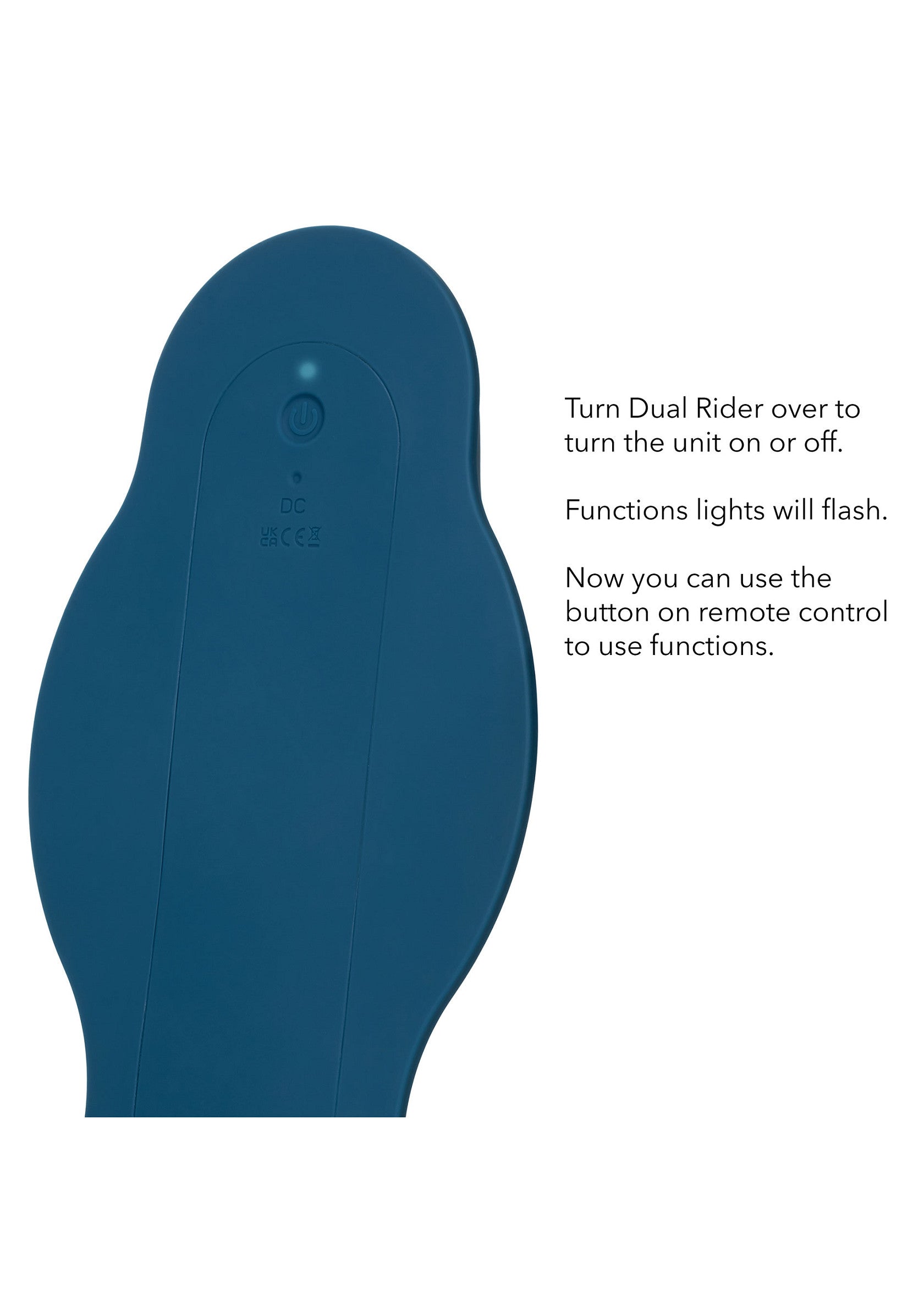Schéma du Dual Rider, dispositif massant vibrant pour le corps.; Diagram van de Dual Rider, een vibrerend massageapparaat voor het lichaam.; Diagram of the Dual Rider, a vibrating massage device for the body.