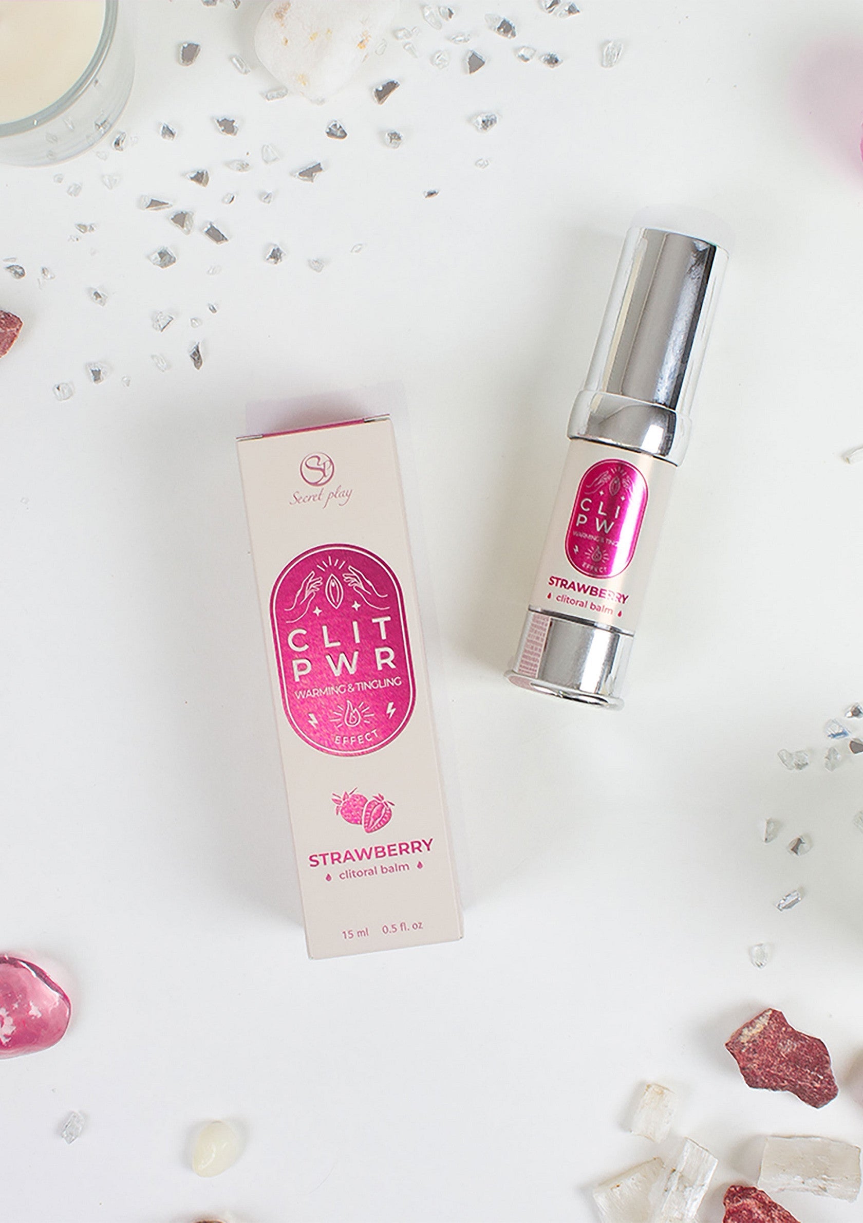 Clit PWR fraise, stimulant orgasmique pour femmes. Achetez maintenant !; Clit PWR aardbei, orgasme stimulerende crème voor vrouwen. Koop nu!; Clit PWR strawberry, orgasm stimulating cream for women. Buy now!