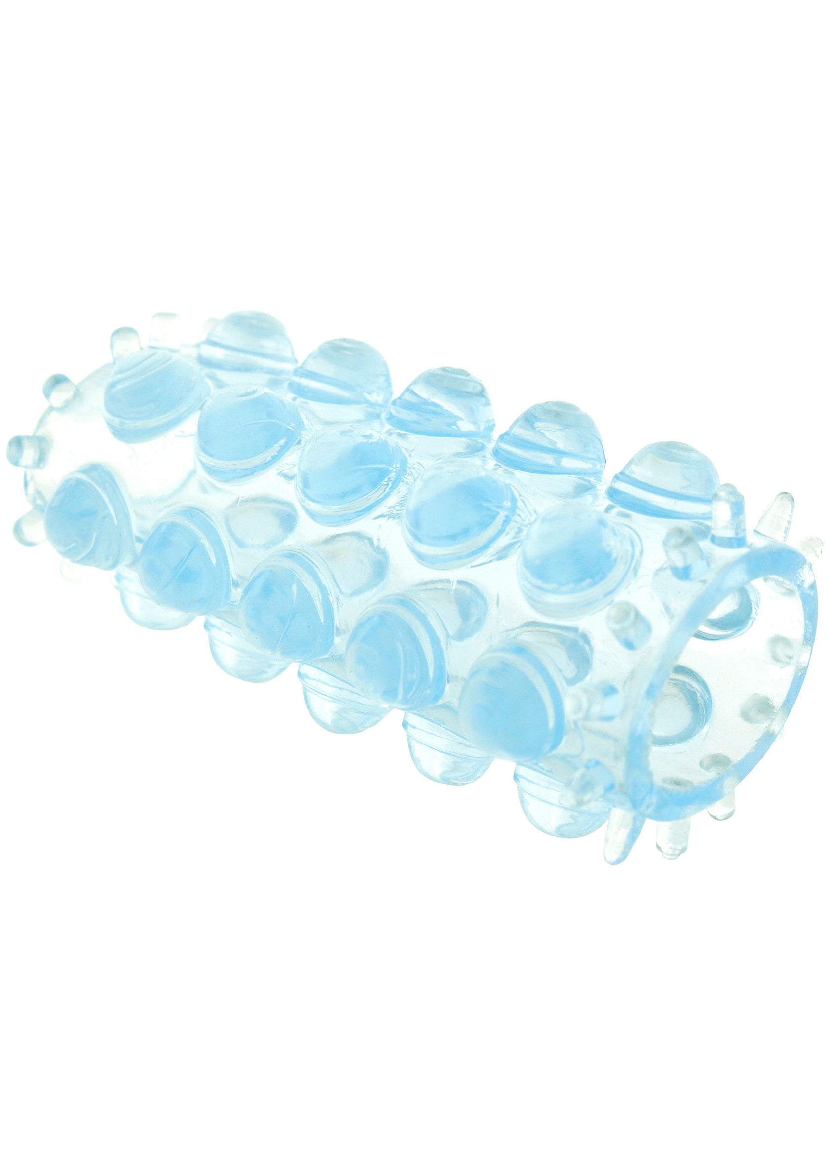 Anneau pénien texturé bleu pour une stimulation intense et un plaisir partagé.; Blauwe getextureerde penisring voor intense stimulatie en gedeeld plezier.; Blue textured penis ring for intense stimulation and shared pleasure.