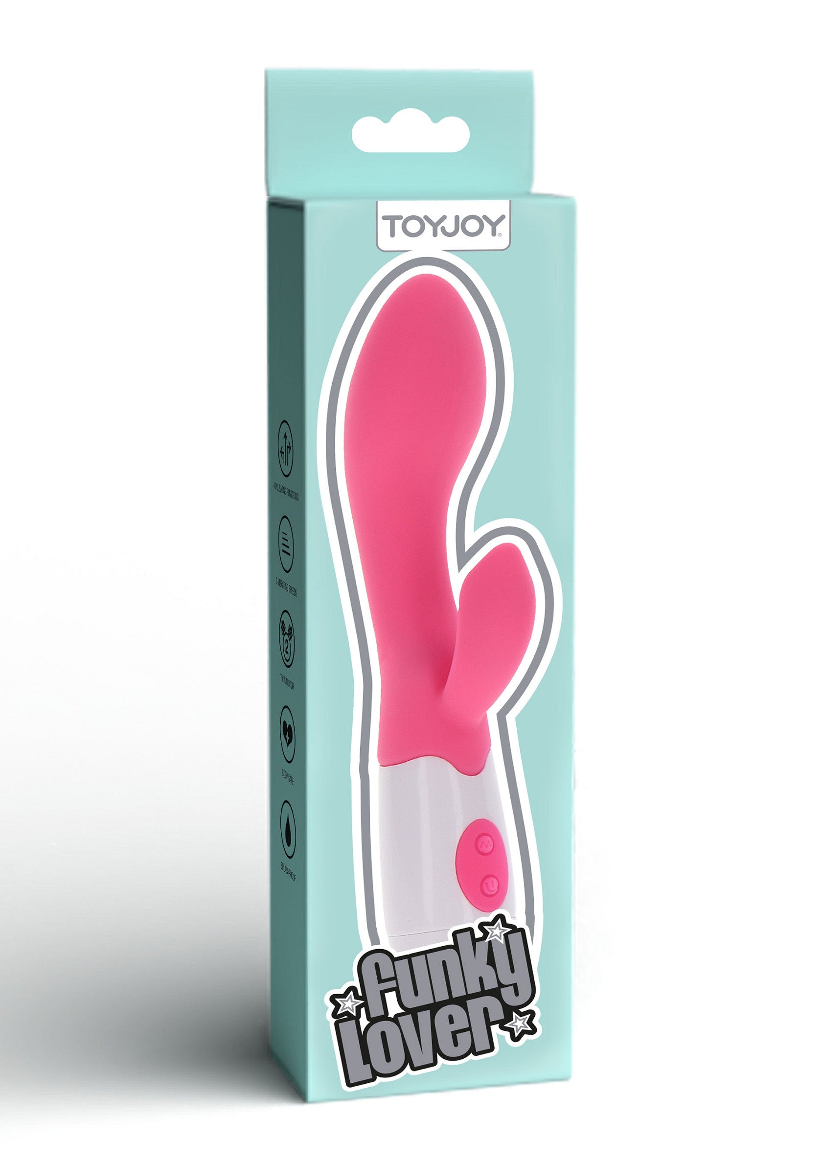 Vibromasseur ToyJoy Funky Lover rose pour adultes. Jouet intime vibrant pour le plaisir personnel.; Roze ToyJoy Funky Lover vibrator voor volwassenen. Vibrerend intiem speeltje voor persoonlijk genot.; Pink ToyJoy Funky Lover vibrator for adults. Vibrating intimate toy for personal pleasure.