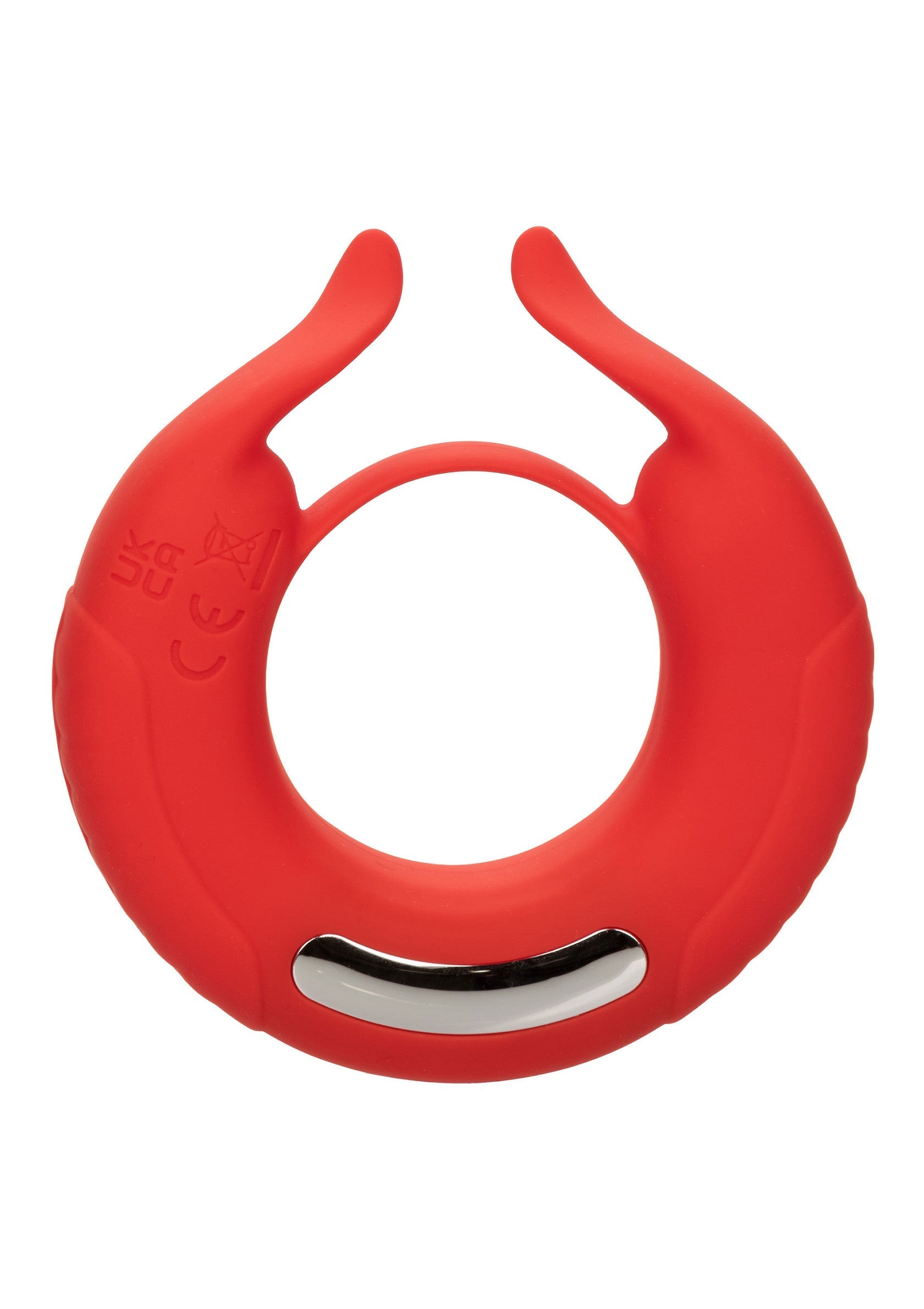 Anneau vibrant rouge pour couple, plaisir intense garanti.; Rode vibrerende ring voor koppels, garandeert intens genot.; Red vibrating couple's ring, guaranteed intense pleasure.