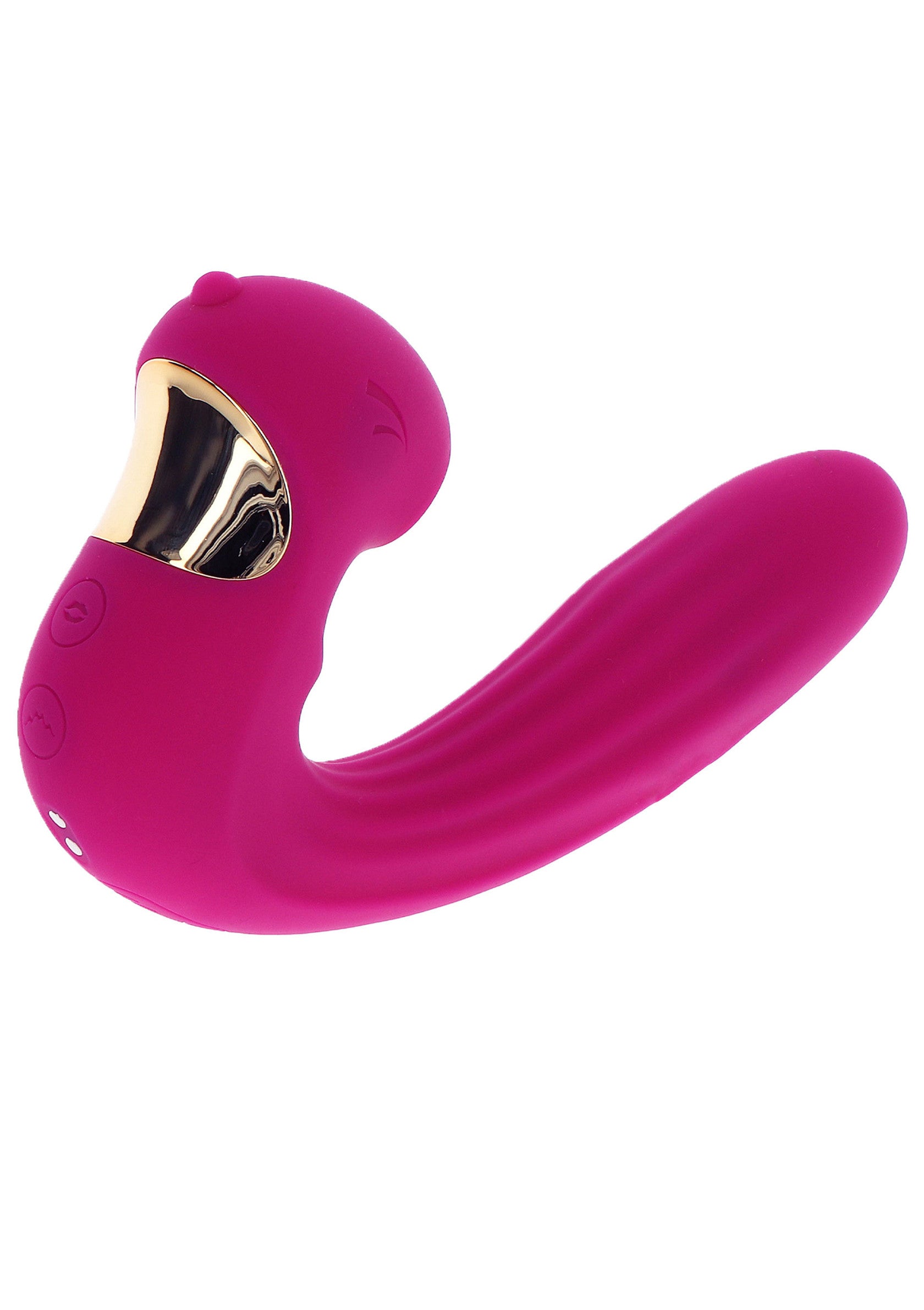 Masseur personnel rose avec accent doré pour le plaisir intime. Découvrez le luxe et le bien-être avec cet accessoire élégant.; Roze persoonlijke stimulator met gouden accent voor intiem plezier. Ervaar luxe en welzijn met dit stijlvolle accessoire.; Pink personal massager with gold accent for intimate pleasure. Experience luxury and wellness with this stylish accessory.