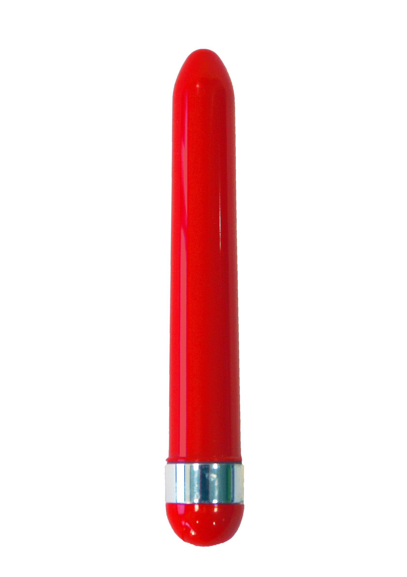 Vibromasseur rouge classique pour le plaisir solo ou en couple.; Klassieke rode vibrator voor solo- of koppelplezier.; Classic red vibrator for solo or couple fun.