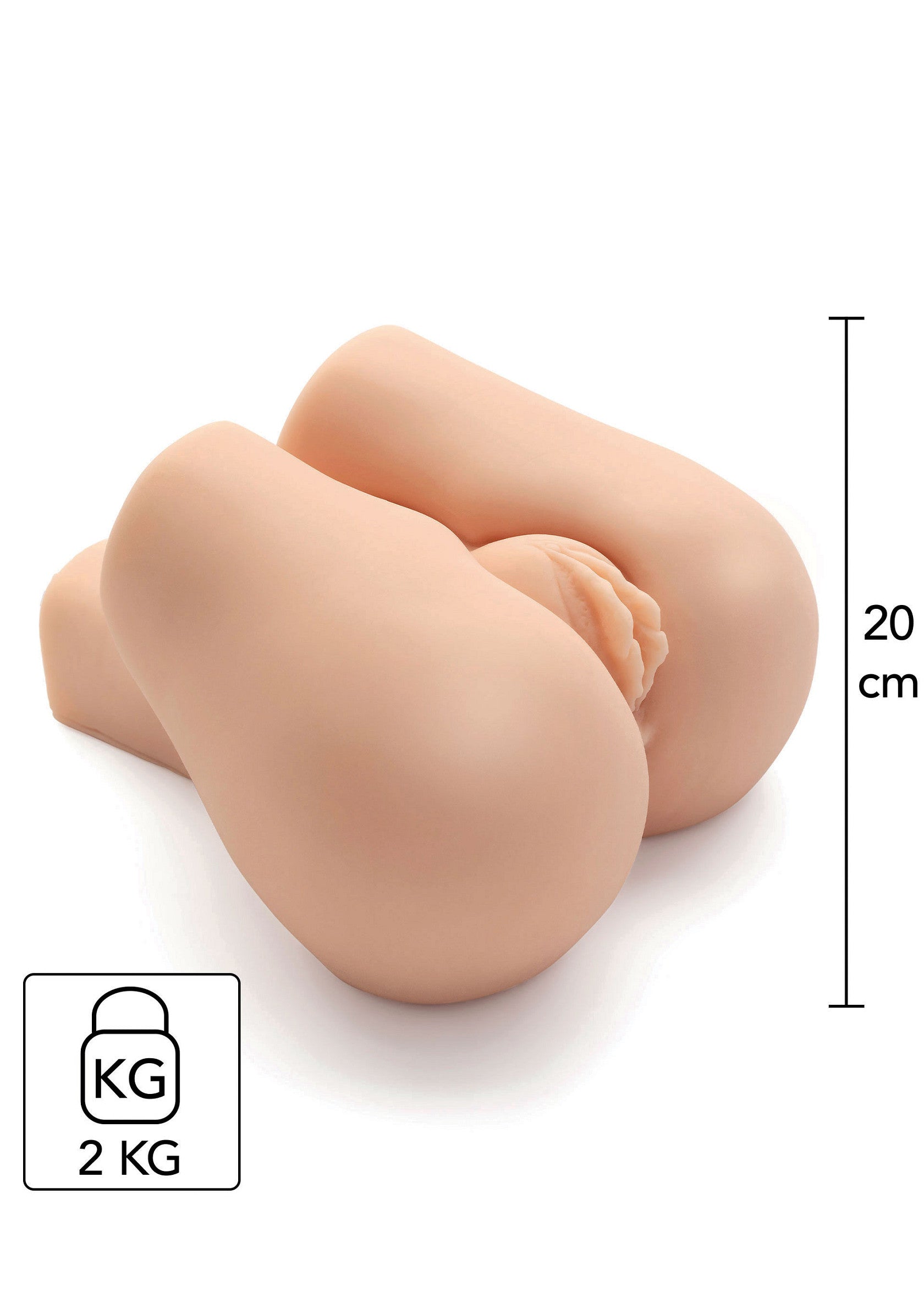 Sextoy réaliste en forme de paire de fesses, 20 cm, poids 2 kg. Plaisir garanti!; Realistisch seksspeeltje in de vorm van een paar billen, 20 cm, gewicht 2 kg. Plezier gegarandeerd!; Realistic sex toy in the shape of a pair of buttocks, 20 cm, weight 2 kg. Pleasure guaranteed!