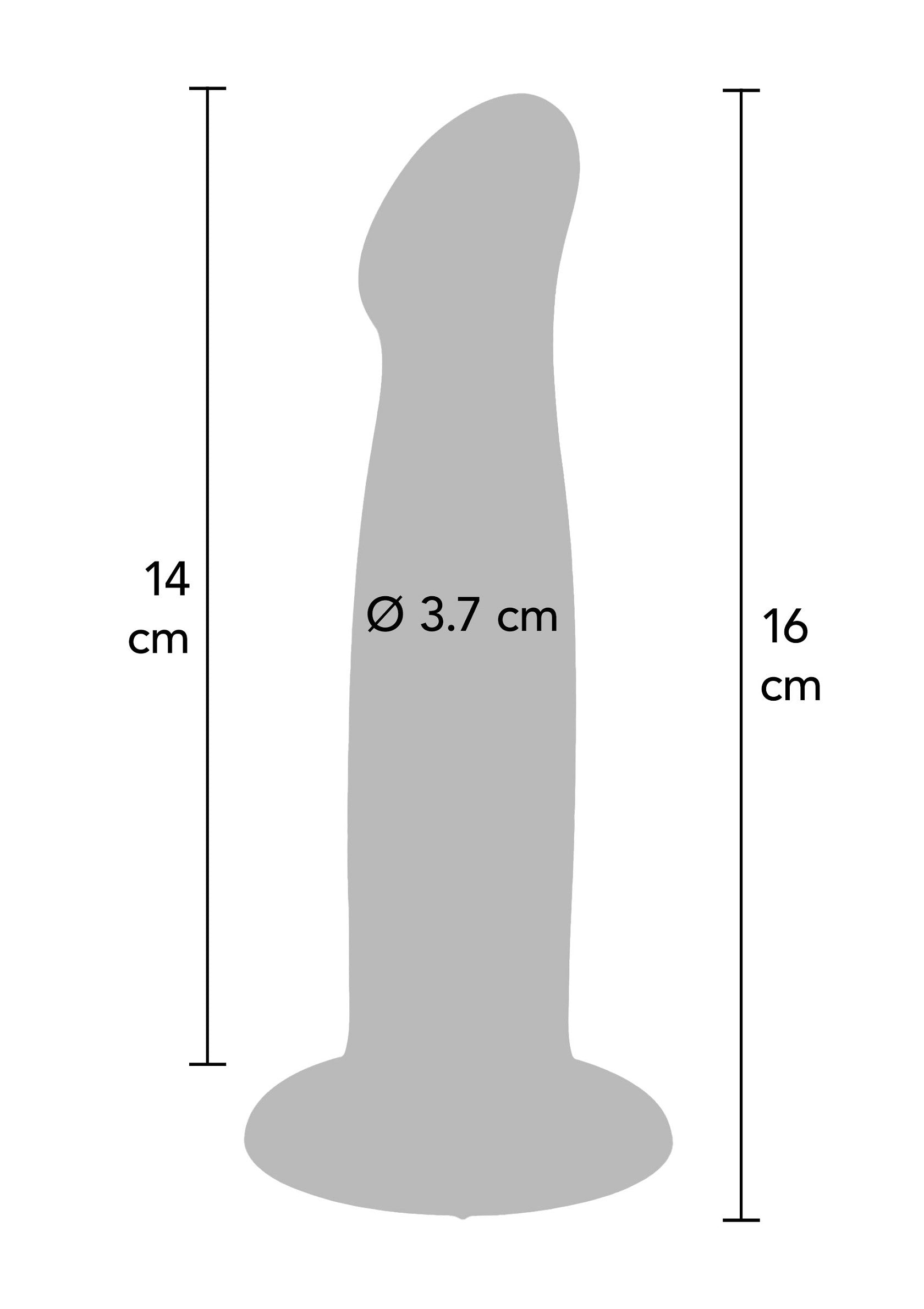 Gode avec dimensions: longueur 16 cm, diamètre 3.7 cm. Forme classique pour un plaisir garanti.; Dildo met afmetingen: lengte 16 cm, diameter 3.7 cm. Klassieke vorm voor gegarandeerd genot.; Dildo with dimensions: length 16 cm, diameter 3.7 cm. Classic shape for guaranteed pleasure.