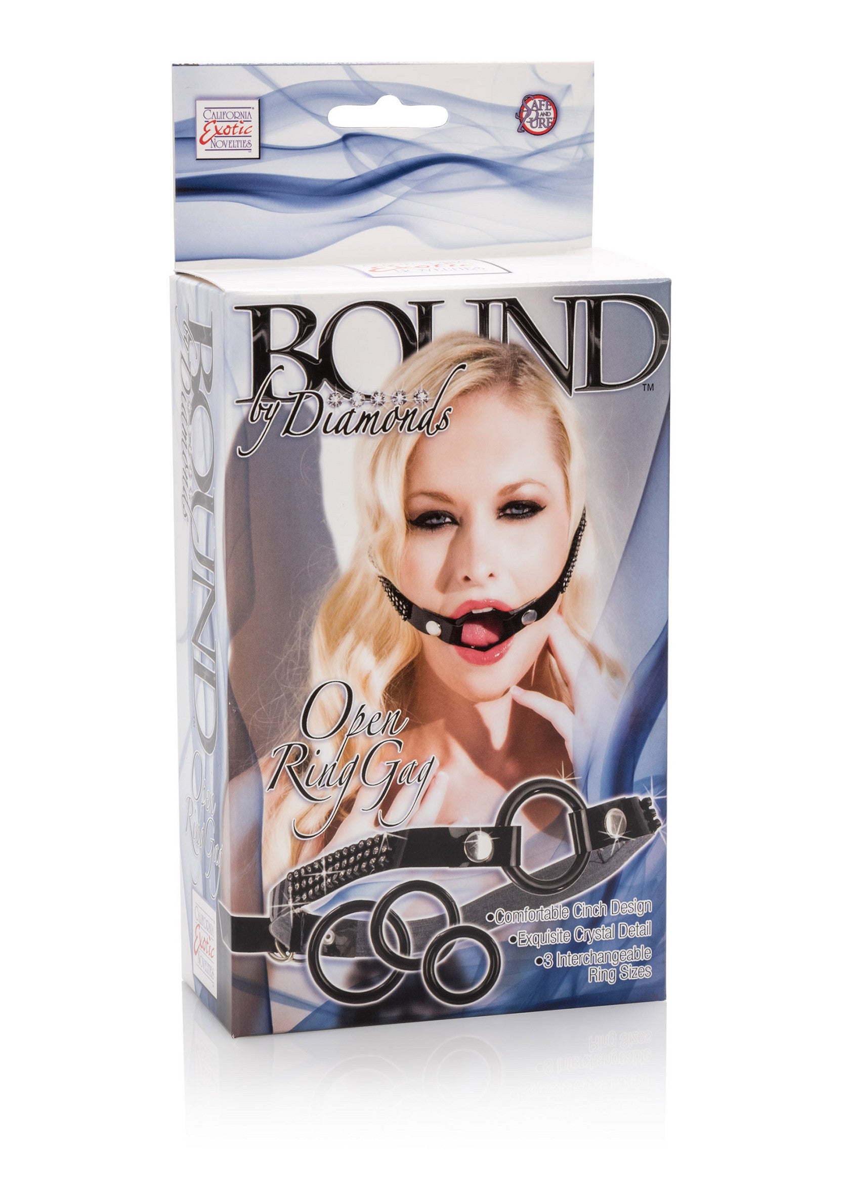 Bound by Diamonds : Bâillon anneau ouvert. Accessoire érotique de luxe pour jeux de soumission et domination.; Bound by Diamonds: Open ring gag. Luxe erotische accessoire voor bondage- en dominantiespelletjes.; Bound by Diamonds: Open ring gag. Luxury erotic accessory for bondage and domination games.