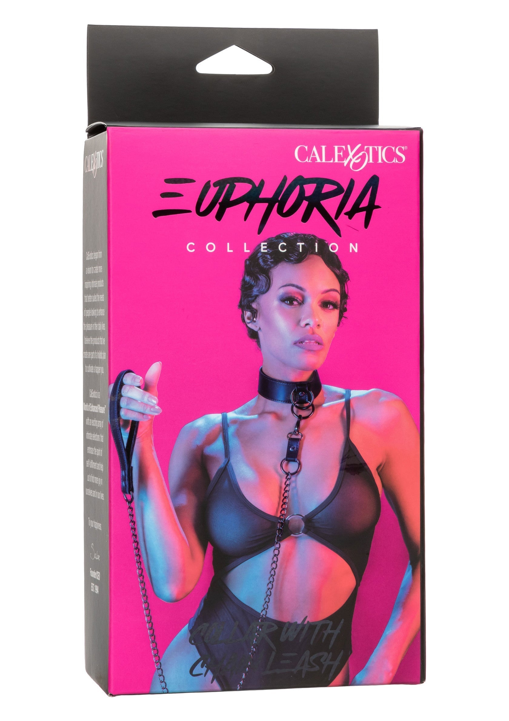 CalExotics Euphoria Collier avec laisse : accessoires coquins pour pimenter votre vie amoureuse.; CalExotics Euphoria halsband met riem: ondeugende accessoires om uw liefdesleven op te fleuren.; CalExotics Euphoria Collar with Leash: Naughty accessories to spice up your love life.