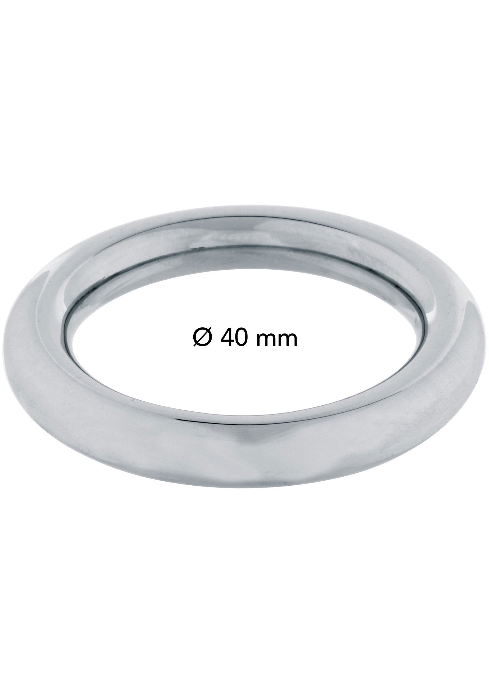 Anneau pénien en acier inoxydable, 40 mm. Dispositif de plaisir masculin élégant et discret.; Roestvrijstalen penisring, 40 mm. Stijlvol en discreet mannelijk genotmiddel.; Stainless steel cock ring, 40 mm. Stylish and discreet male pleasure device.