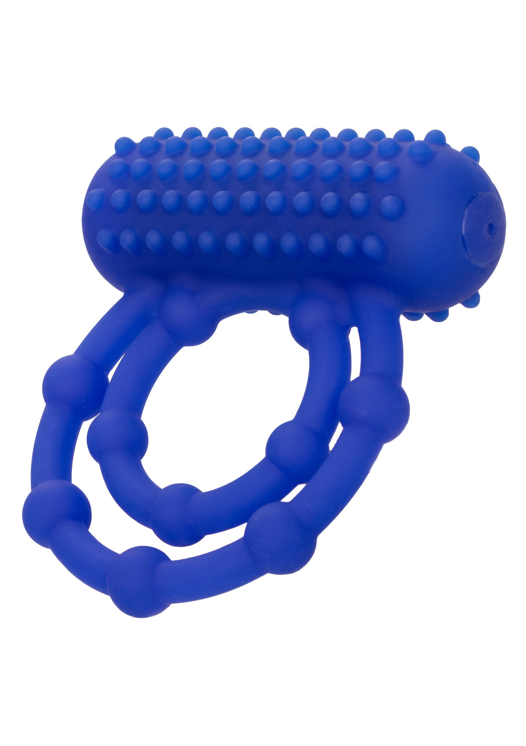 Anneau pénien texturé bleu pour plus de plaisir et d'intensité.; Blauwe getextureerde penisring voor extra genot en intensiteit.; Blue textured cock ring for extra pleasure and intensity.