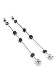 Écarteurs en acier inoxydable avec joints toriques en caoutchouc.; Stainless steel stretchers met rubberen O-ringen.; Stainless steel stretchers with rubber O-rings.