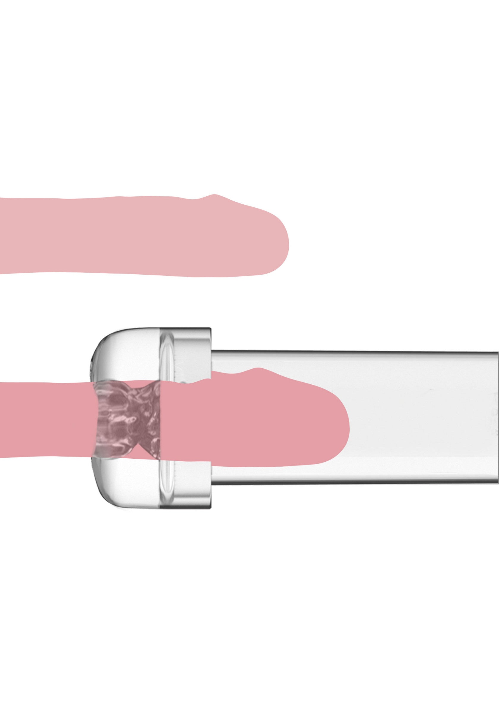 Accessoire intime transparent avec un embout rose pour une expérience unique et amusante. Découvrez nos produits coquins !; Transparant intiem accessoire met roze accenten voor een unieke en speelse ervaring. Ontdek onze ondeugende producten!; Clear intimate accessory with pink accents for a unique and playful experience. Explore our kinky products!