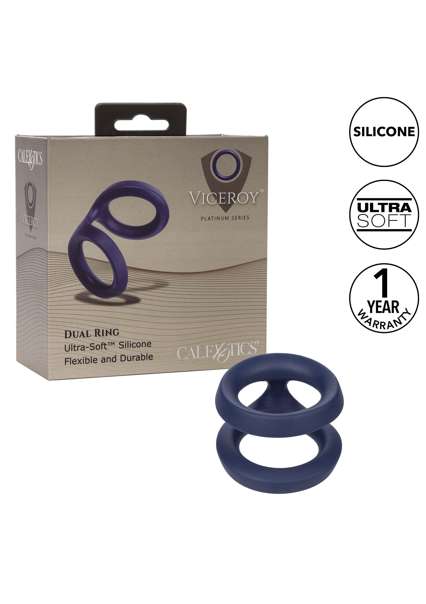 Anneau pénien double en silicone ultra-doux pour une performance durable. Améliorez votre plaisir et votre endurance.; Ultra-zachte siliconen dubbele penisring voor langdurige prestaties. Verbeter uw plezier en uithoudingsvermogen.; Ultra-soft silicone dual ring for long-lasting performance. Enhance your pleasure and stamina with this durable cockring.