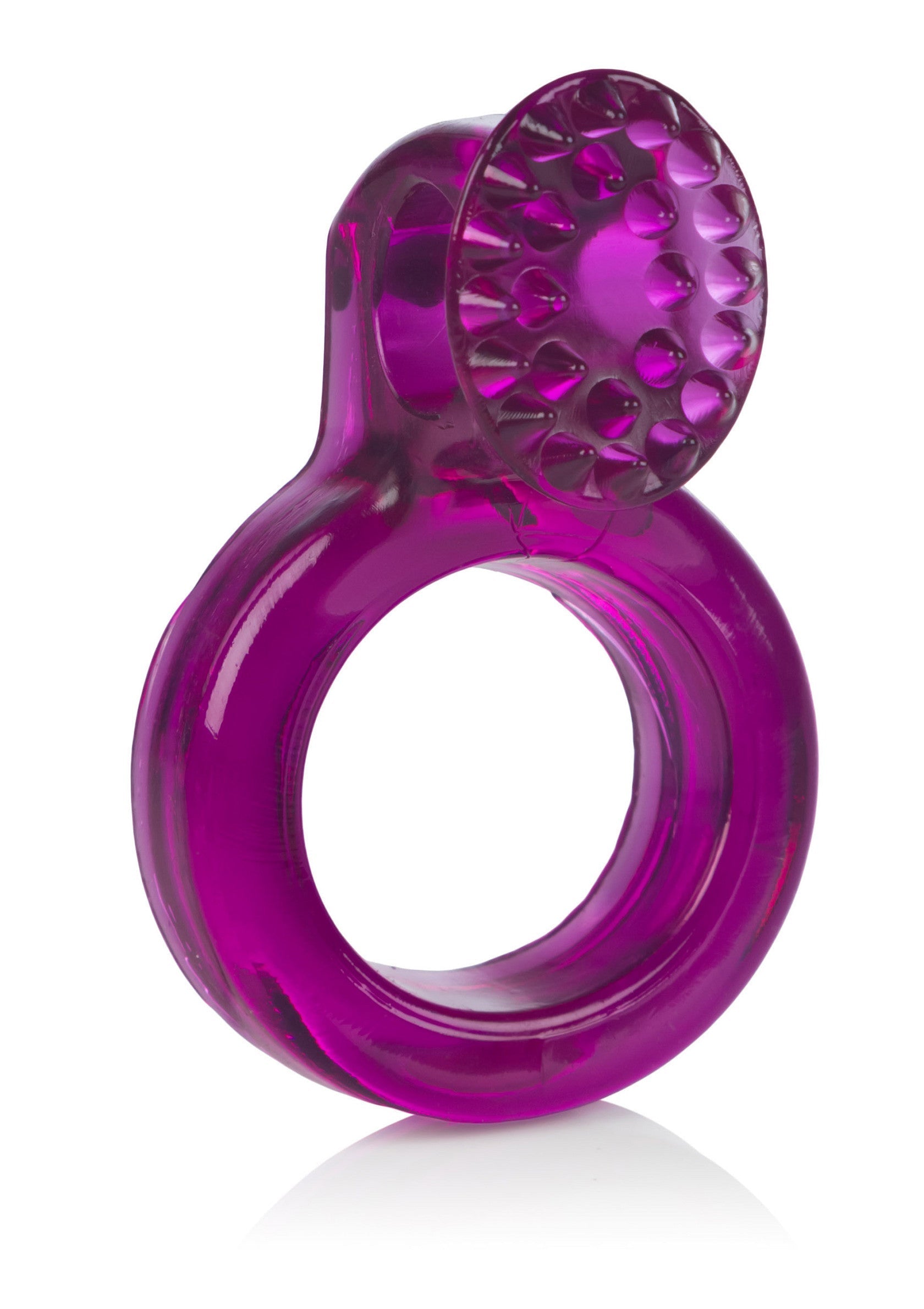 Anneau pénien violet texturé pour plus de plaisir et de sensations.; Paarse penisring met textuur voor meer plezier en sensatie.; Textured purple cock ring for added pleasure and sensation.