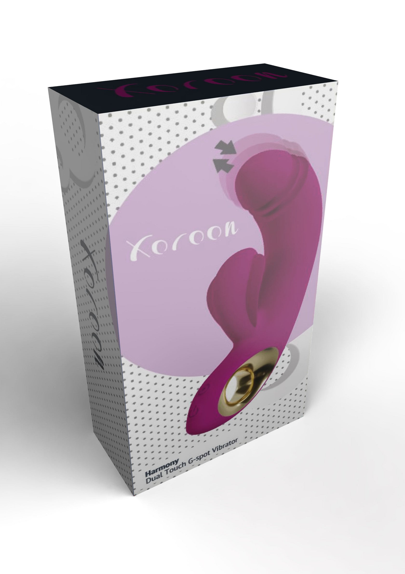 Xoroon Harmony : vibromasseur double stimulation point G pour des orgasmes intenses.; Xoroon Harmony: Dual Touch G-spot vibrator voor intense orgasmes.; Xoroon Harmony: Dual Touch G-spot vibrator for intense orgasms.