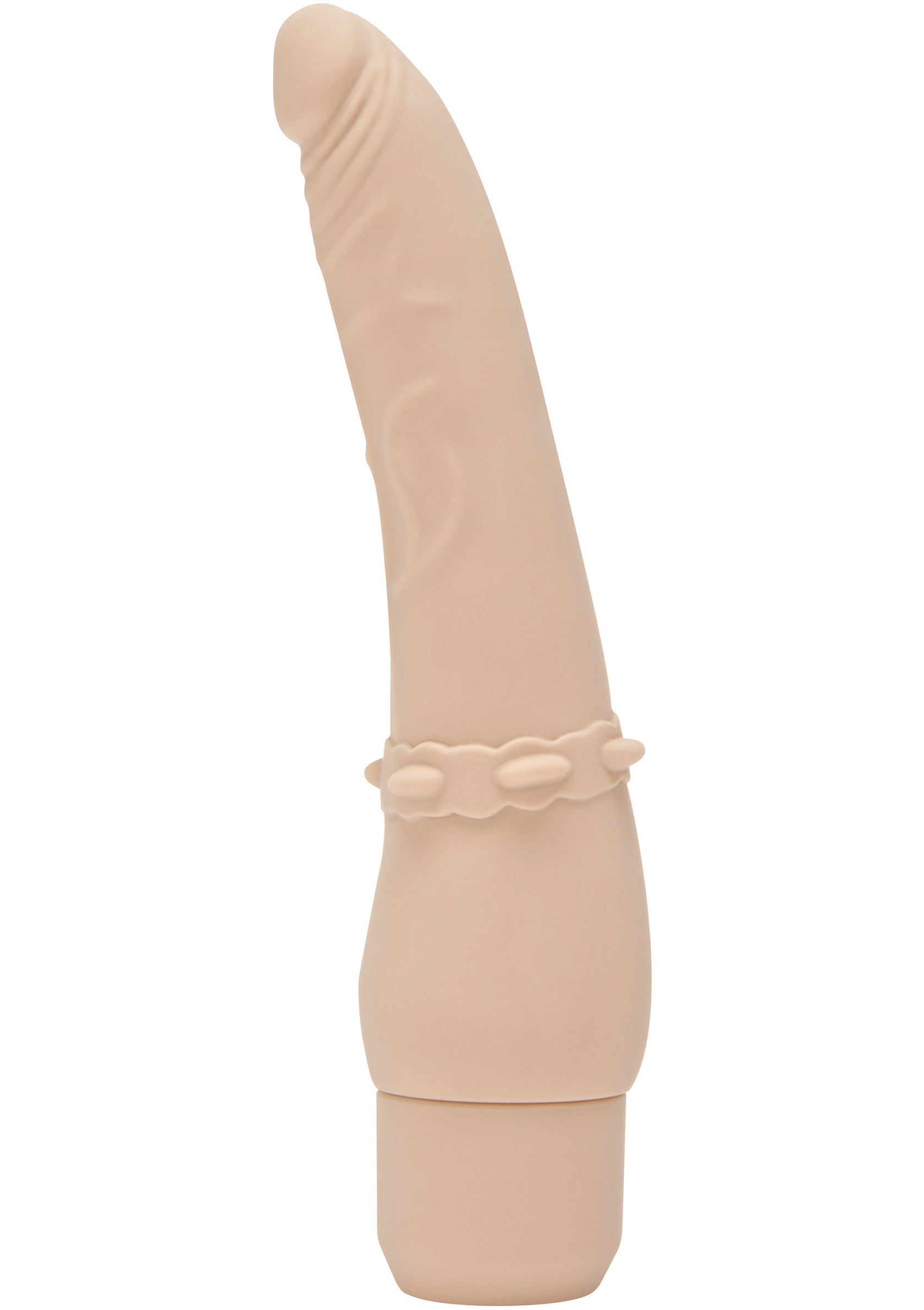 Vibromasseur réaliste en silicone souple pour une expérience sensuelle et agréable.; Realistische vibrator van zachte siliconen voor een sensuele en aangename ervaring.; Realistic dildo vibrator made of soft silicone for a sensual and pleasurable experience.