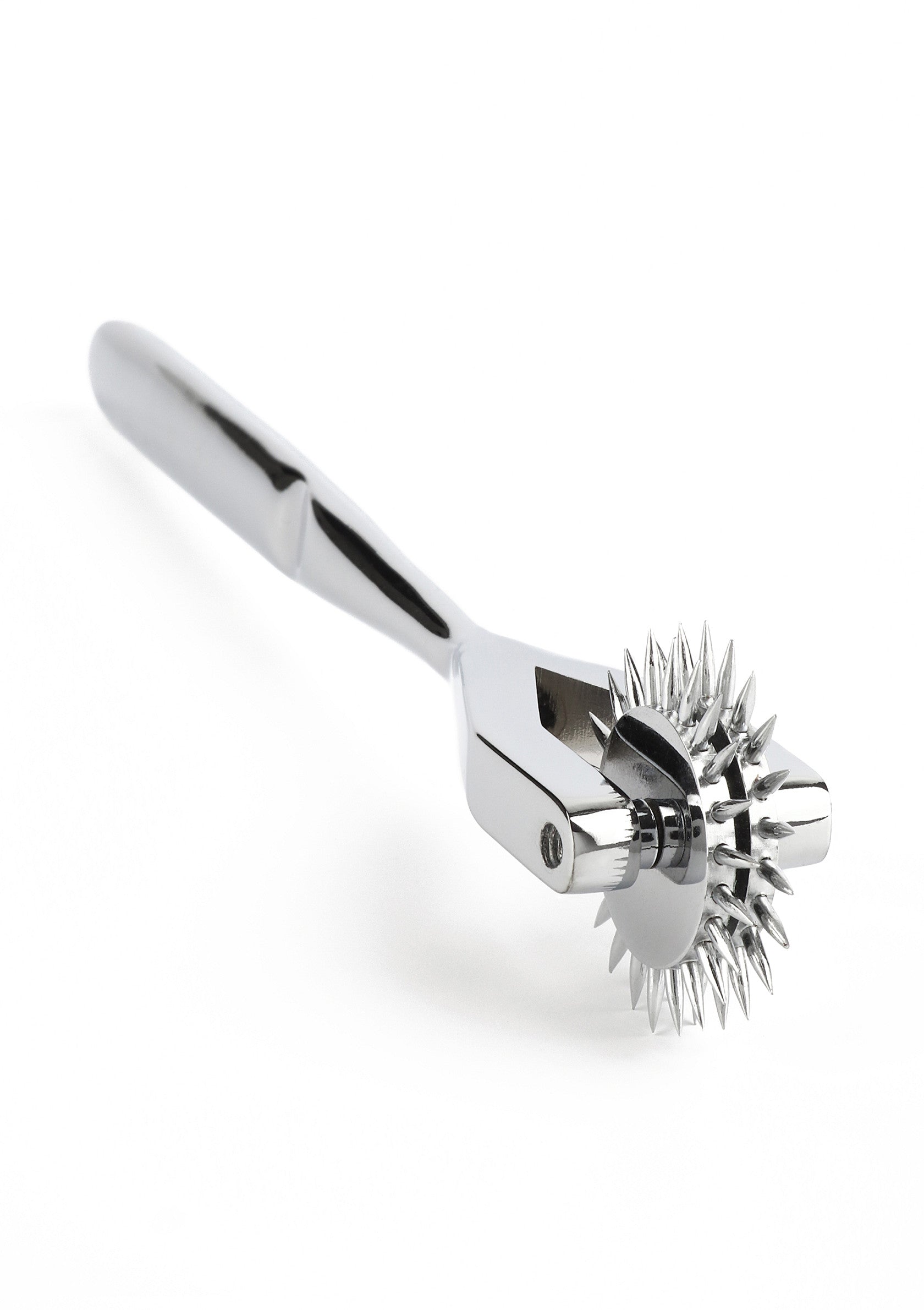 Roue de Wartenberg en métal chromé. Stimulation sensorielle et plaisir garanti.; Chrome Wartenbergwiel. Sensorische stimulatie en gegarandeerd plezier.; Chrome Wartenberg Wheel. Sensory stimulation and guaranteed pleasure.