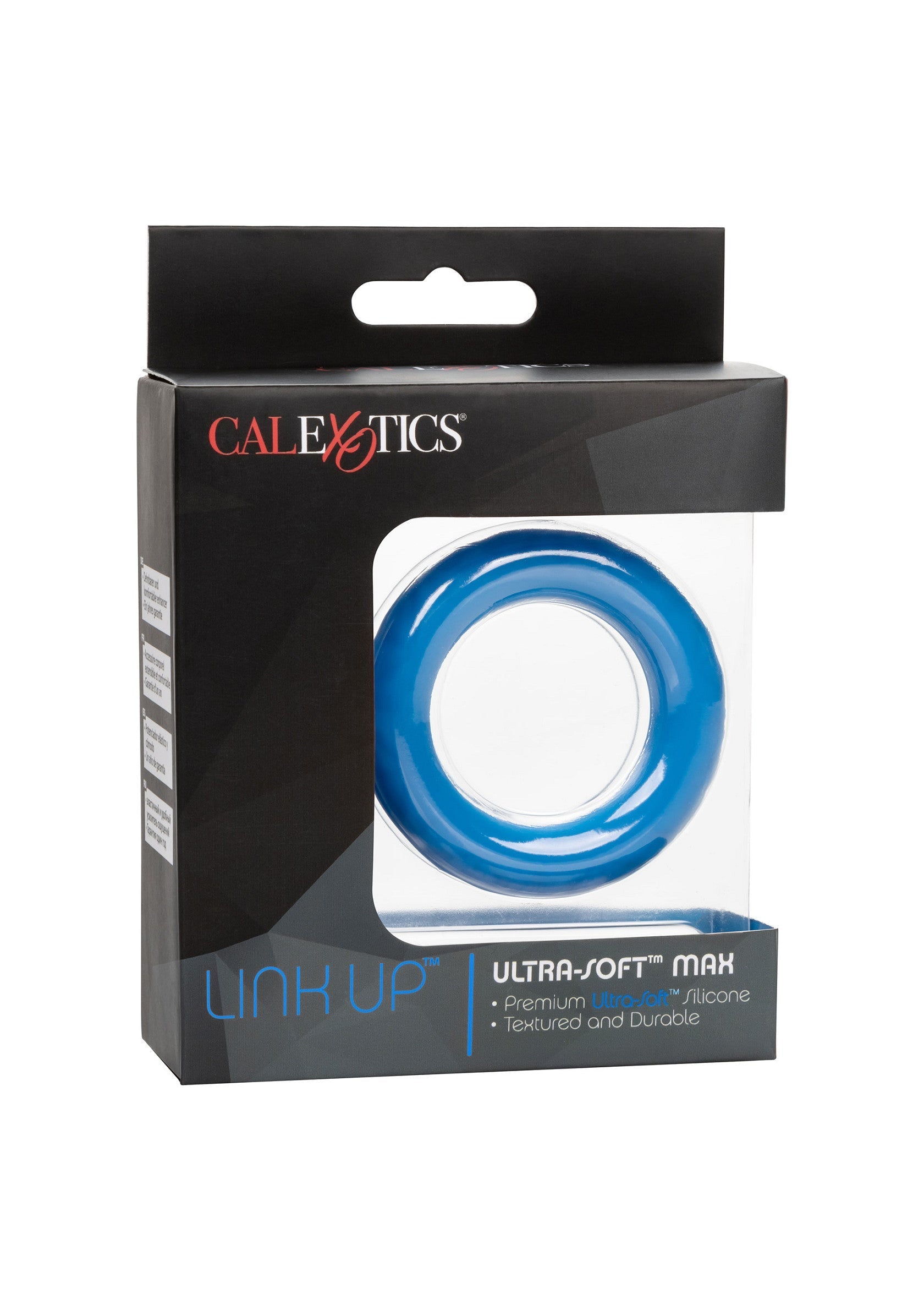 Anneau pénien CalExotics Link Up Ultra-Soft MAX, pour plus de plaisir et de sensations. Silicone premium texturé.; CalExotics Link Up Ultra-Soft MAX penisring, voor meer genot en sensaties. Premium siliconen met textuur.; CalExotics Link Up Ultra-Soft MAX cock ring for increased pleasure and sensation. Premium textured silicone.