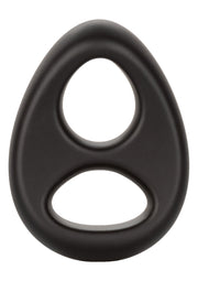 Anneau pénien noir à double orifice pour une sensation intense et un plaisir prolongé.; Zwarte penisring met dubbele opening voor een intens gevoel en langdurig plezier.; Black double-hole cock ring for intense sensation and extended pleasure.