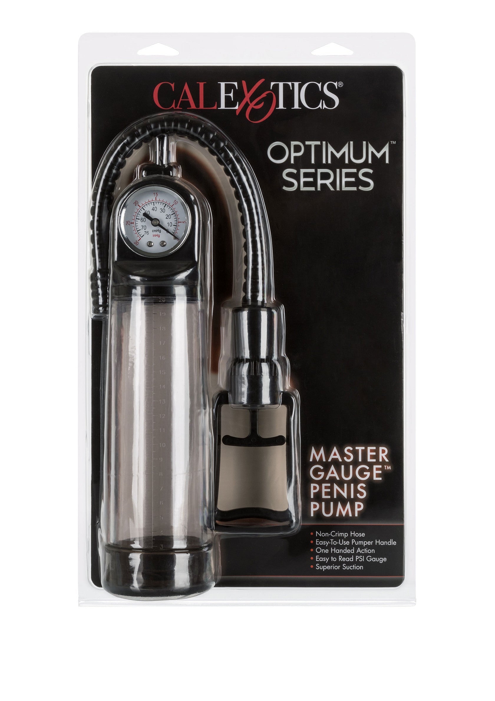 Pompe à pénis Calexotics Master Gauge™ pour une expérience intense. Augmentez votre plaisir avec cet accessoire de qualité.; Calexotics Master Gauge™ penis pomp voor een intense ervaring. Verhoog je plezier met dit kwaliteitsaccessoire.; Calexotics Master Gauge™ penis pump for an intense experience. Enhance your pleasure with this quality accessory.