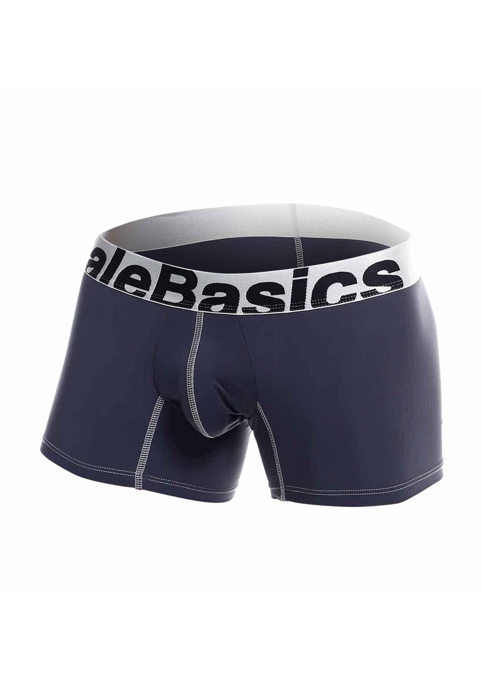 Boxer calebasisc bleu marine pour homme avec ceinture élastique marquée. Confort et style garantis.; Marineblauwe calebasisc boxershort voor heren met elastische tailleband. Comfort en stijl gegarandeerd.; Navy calebasisc men's boxer briefs with logo elastic waistband. Comfortable and stylish.