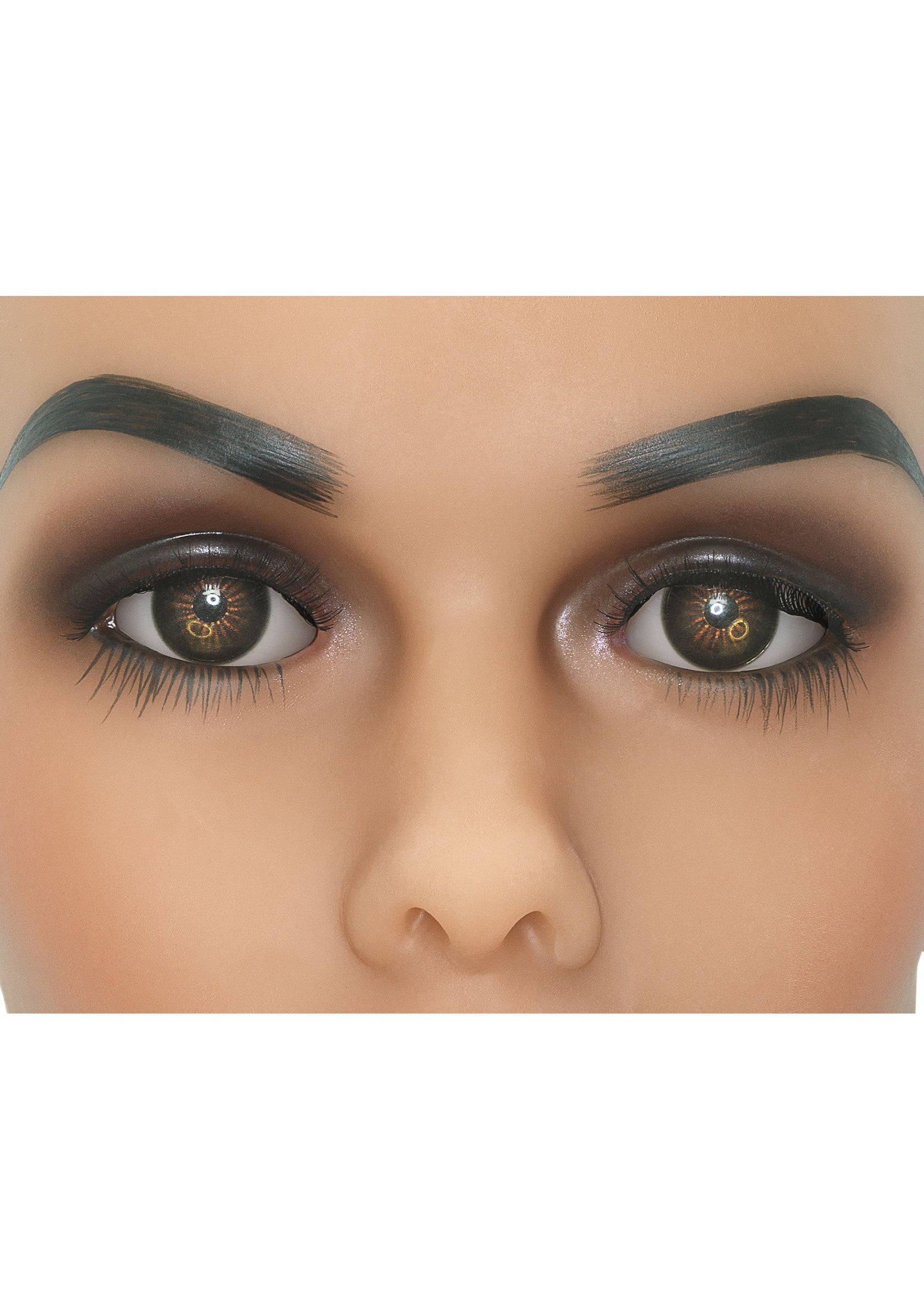 Yeux maquillés marron et lentilles de contact spéciales pour un look unique. Parfait pour Halloween ou une soirée à thème.; Bruin opgemaakte ogen en speciale contactlenzen voor een unieke look. Perfect voor Halloween of een themafeest.; Brown-makeup eyes and special contact lenses for a unique look. Perfect for Halloween or a theme party.