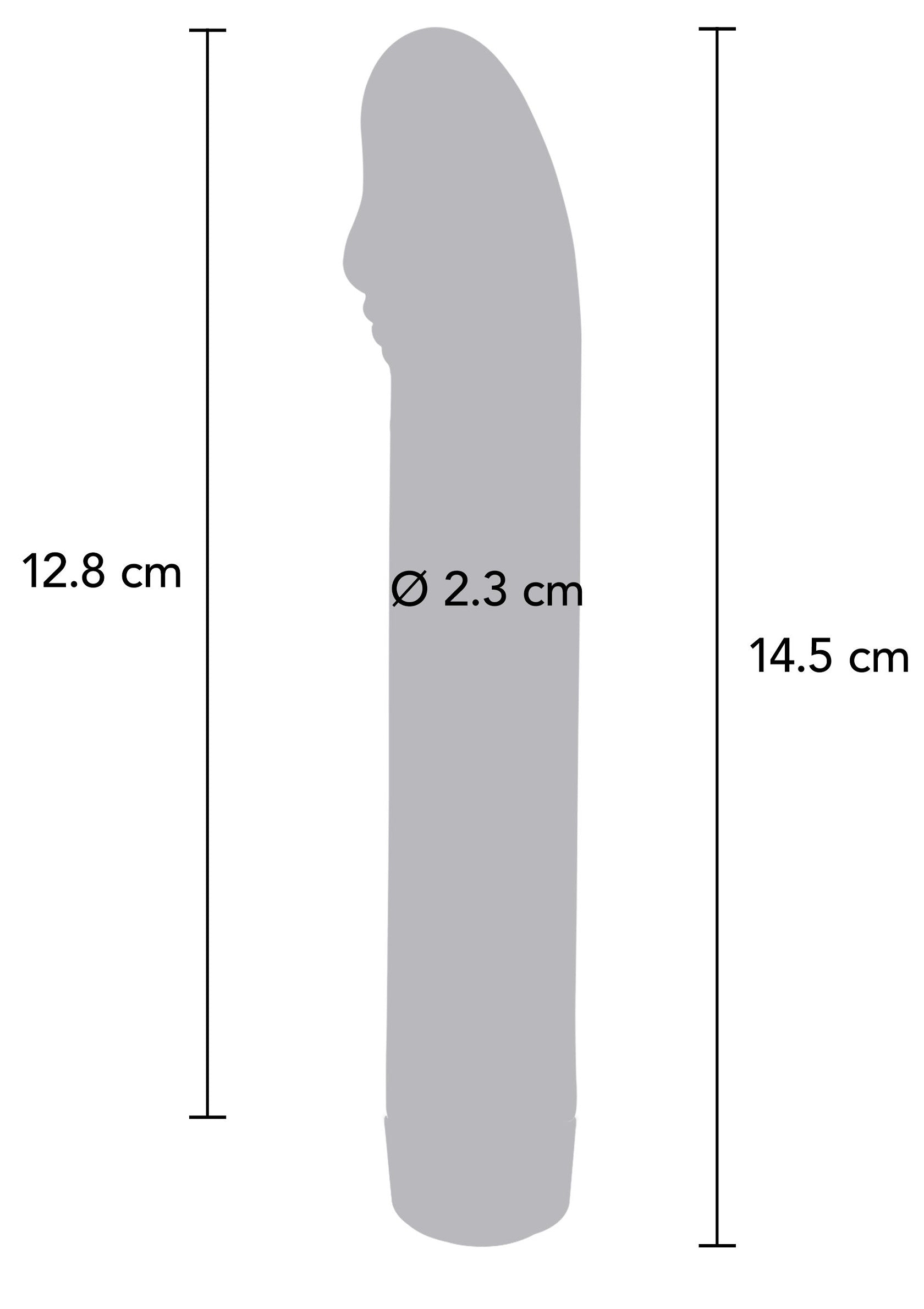 Dimensions du sextoy: Longueur 14.5cm, insérable 12.8cm, diamètre 2.3cm. Détails pour l'achat.; Sextoy afmetingen: Lengte 14.5cm, inbrengbare lengte 12.8cm, diameter 2.3cm. Details voor aankoop.; Sextoy dimensions: Length 14.5cm, insertable length 12.8cm, diameter 2.3cm. Purchase details.