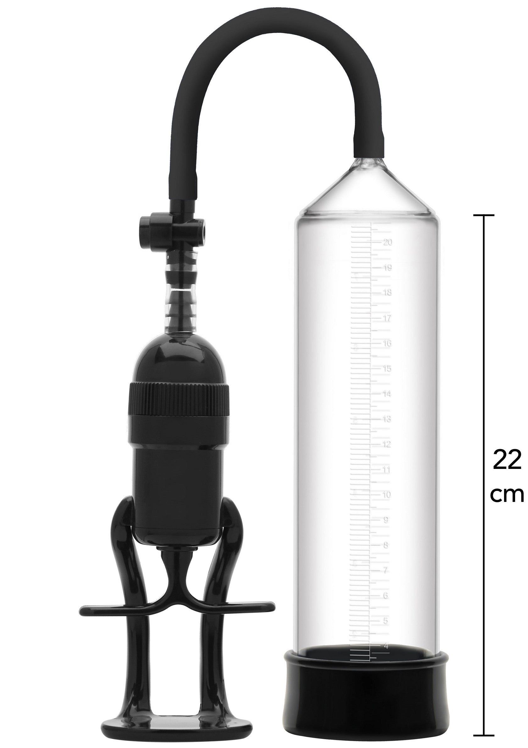 Pompe à pénis noire avec cylindre transparent gradué. Pour une stimulation intense et des résultats visibles.; Zwarte penispomp met transparante, afgemeten cilinder. Voor intense stimulatie en zichtbare resultaten.; Black penis pump with clear graduated cylinder. For intense stimulation and visible results.