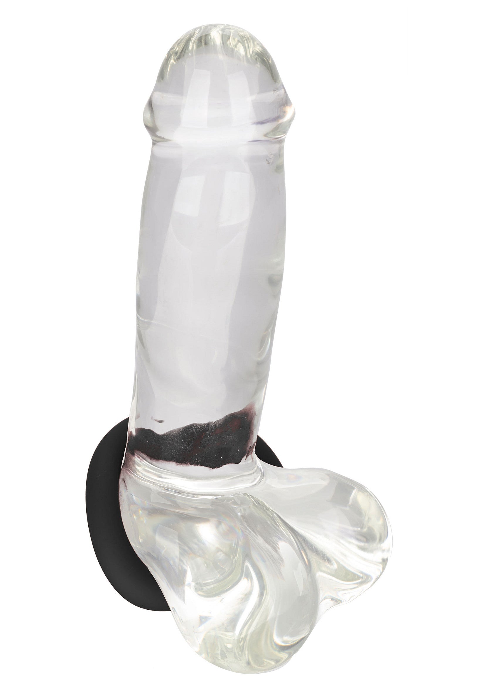 Gode en verre transparent réaliste avec ventouse. Plaisir pur et clair!; Realistische transparante glazen dildo met zuignap. Puur en helder plezier!; Realistic clear glass dildo with suction cup. Pure and clear pleasure!