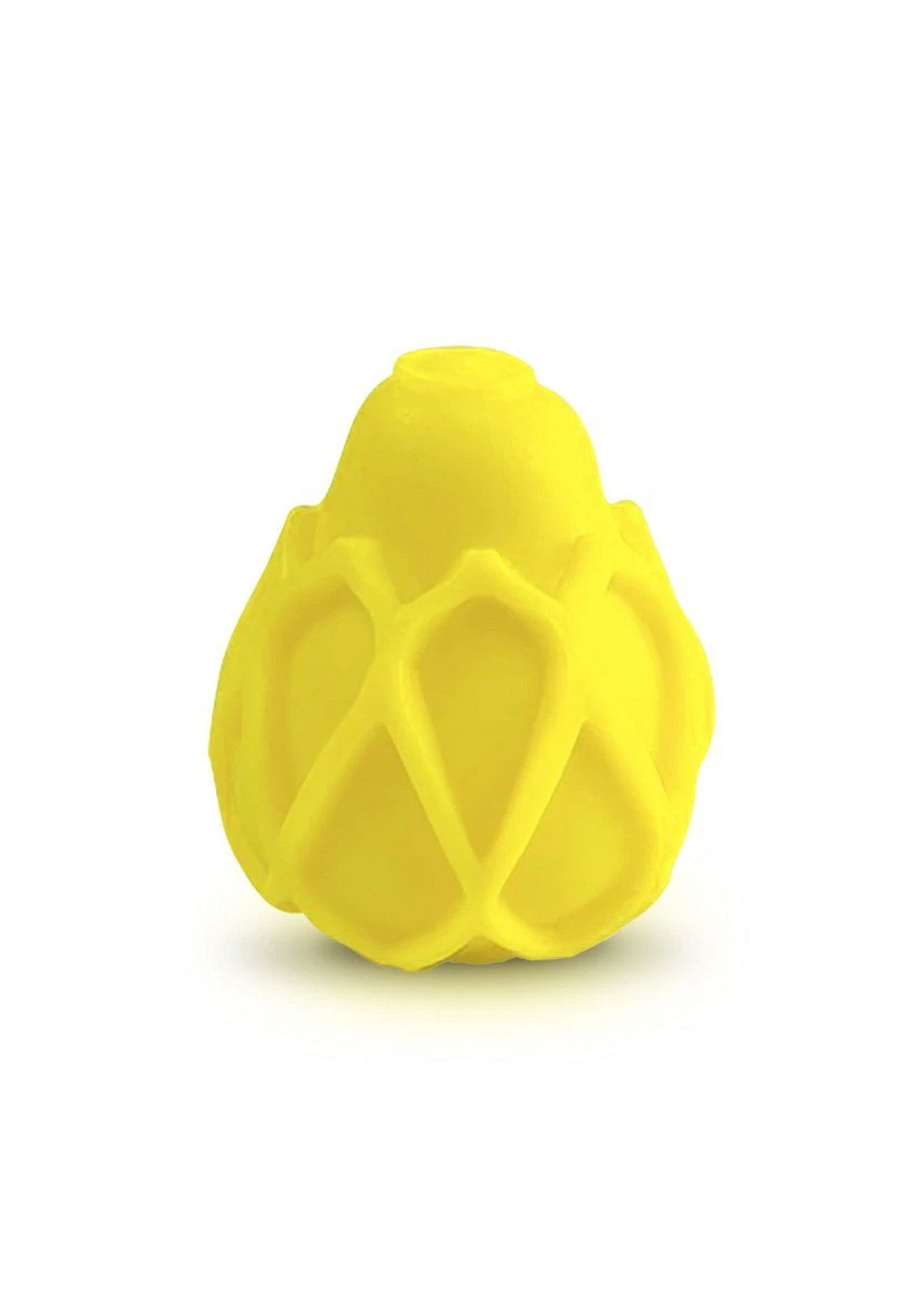 Jouet pour chien jaune vif avec motif géométrique pour un plaisir garanti. Durable et sûr.; Felgeel hondenspeeltje met geometrisch patroon voor gegarandeerd plezier. Duurzaam en veilig.; Bright yellow dog toy with geometric pattern for guaranteed fun. Durable and safe.