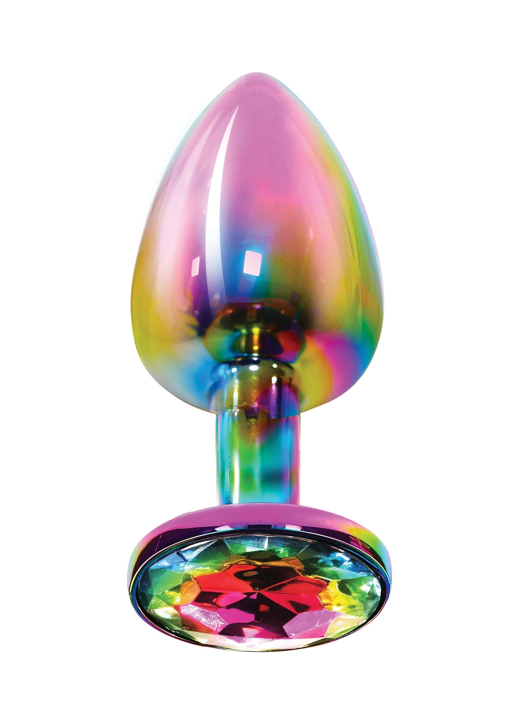 Plug anal bijou arc-en-ciel étincelant pour un plaisir éclatant.; Sprankelende regenboog juweel anale plug voor sprankelend plezier.; Sparkling rainbow jewel anal plug for sparkling pleasure.