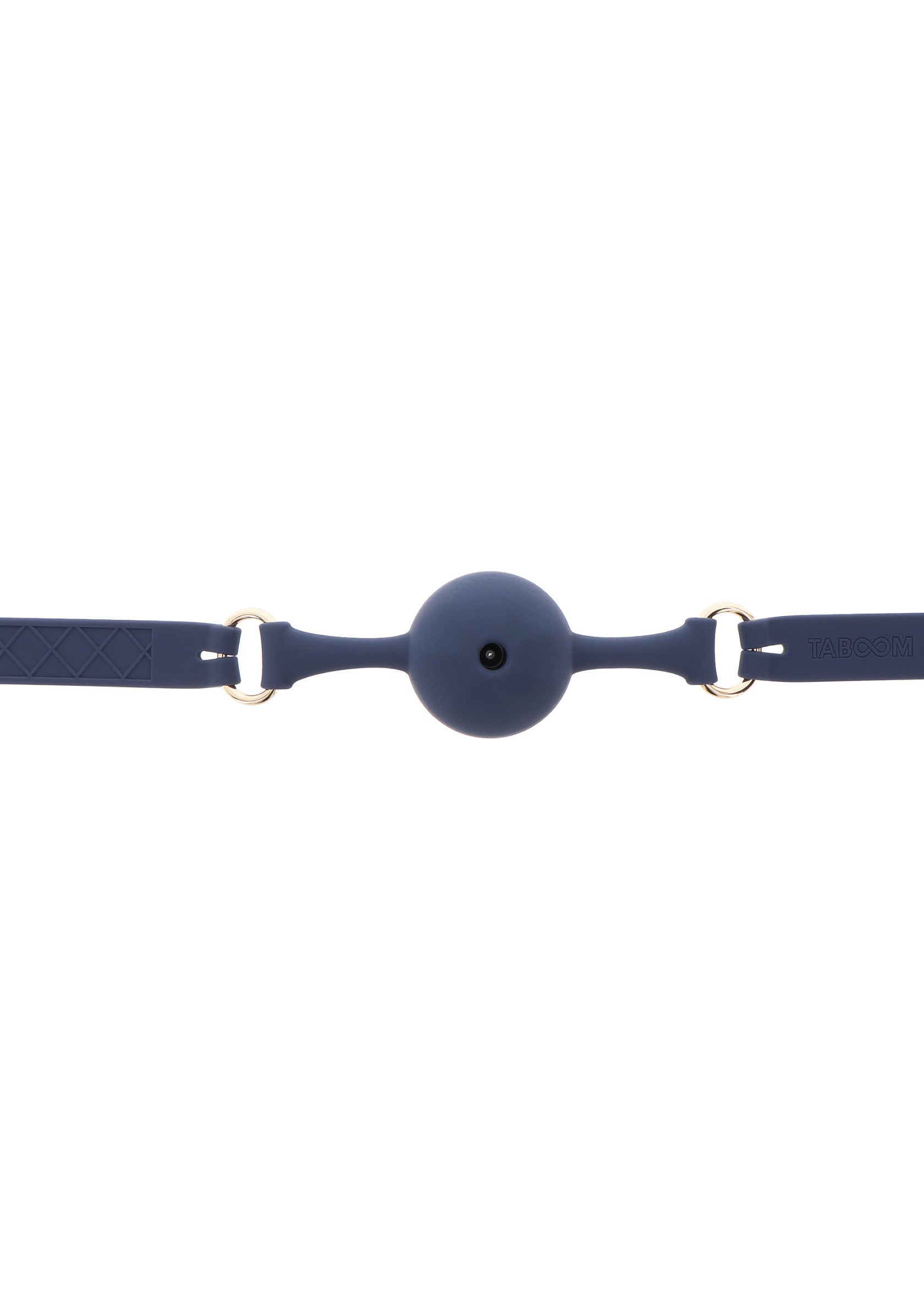 Bâillon boule bleu avec sangle ajustable. Accessoire discret et confortable pour une soumission douce.; Blauwe balgag met verstelbare riem. Discreet en comfortabel accessoire voor zachte onderwerping.; Blue ball gag with adjustable strap. Discreet and comfortable accessory for gentle submission.