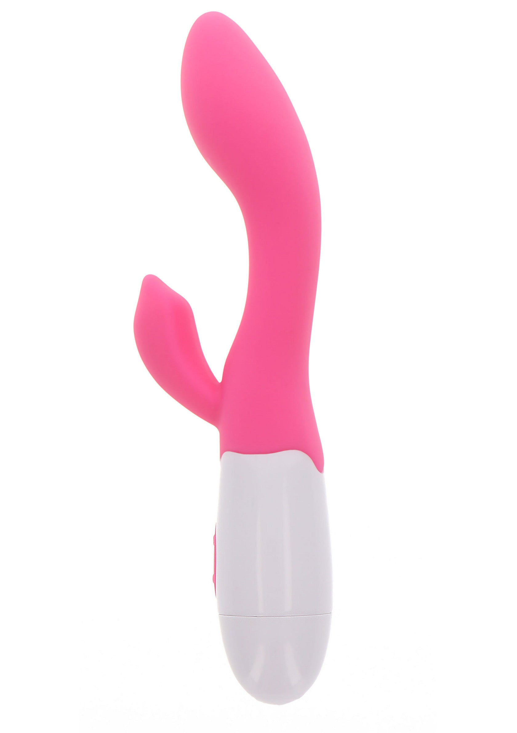 Vibrateur rose et blanc pour le plaisir féminin.; Roze en witte vibrator voor vrouwelijk genot.; Pink and white vibrator for female pleasure.