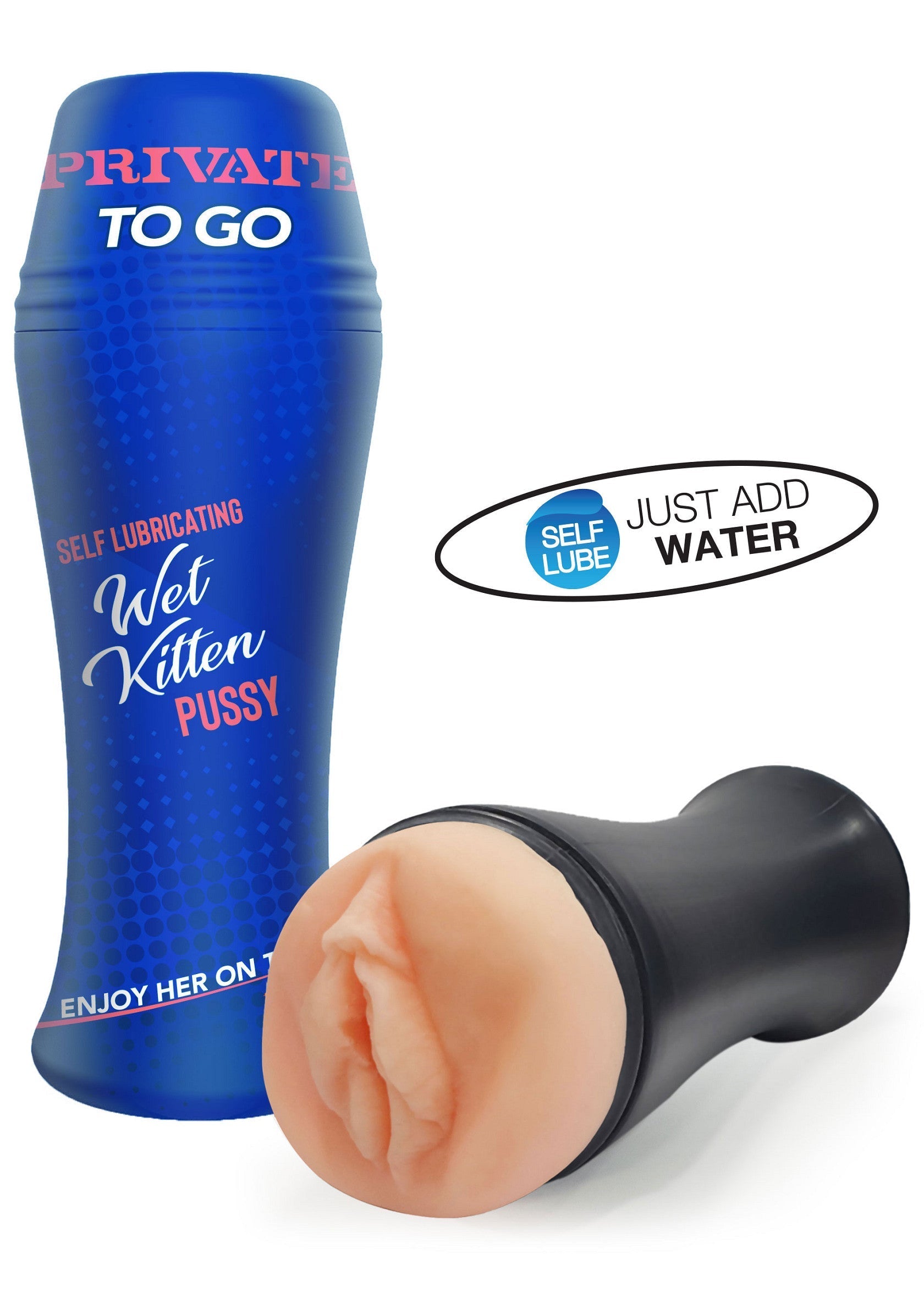 Manchon de plaisir Private To Go Wet Kitten Pussy, autolubrifiant et facile à utiliser. Discrétion assurée.; Private To Go Wet Kitten Pussy masturbator, zelflubricerend en makkelijk in gebruik. Discrete verzending.; Private To Go Wet Kitten Pussy masturbator, self-lubricating and easy to use. Discreet shipping.
