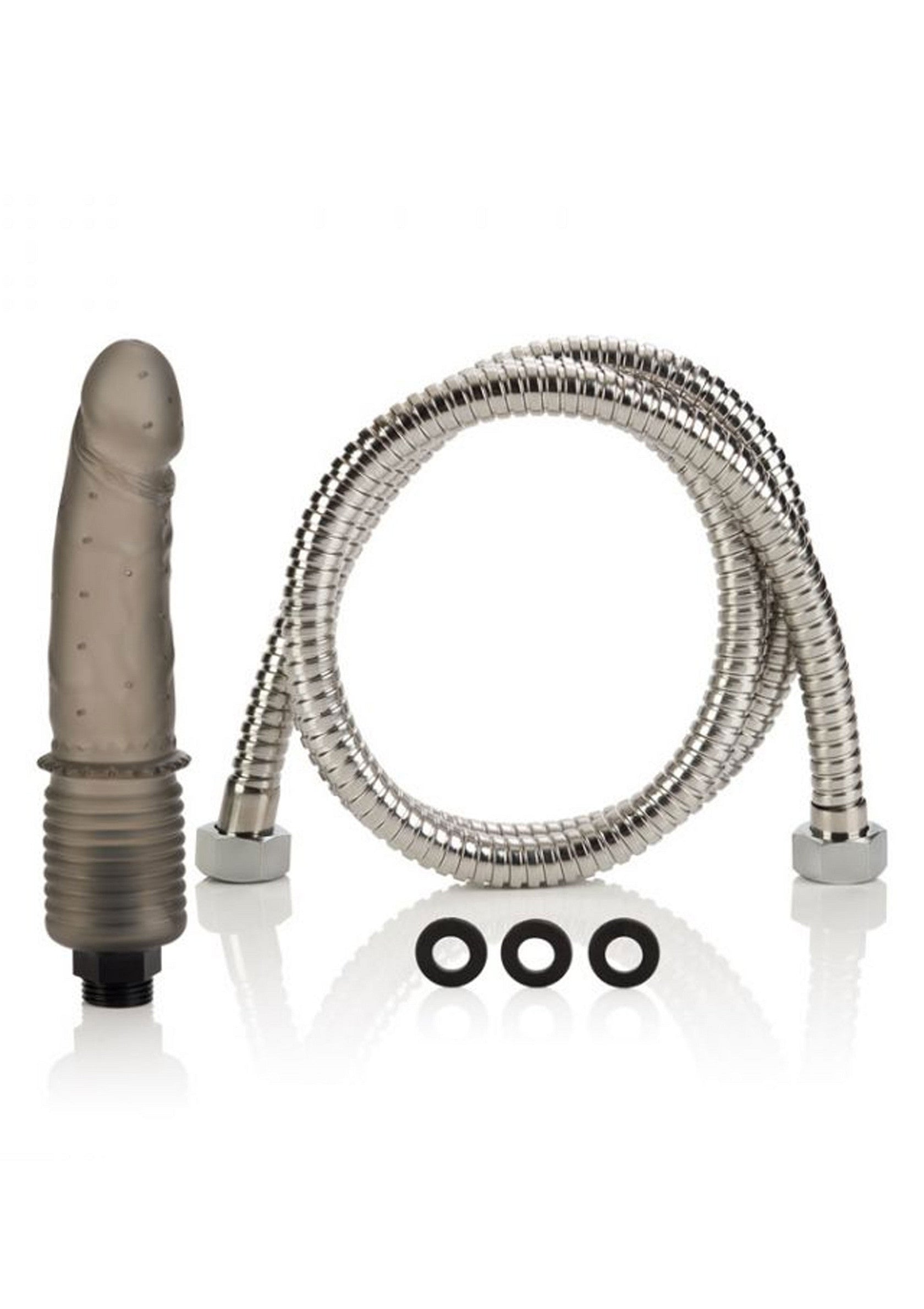 Kit de douche anale en silicone de qualité supérieure avec tuyau en acier inoxydable. Nettoyage doux et hygiénique.; Premium siliconen anale douche kit met roestvrijstalen slang. Zachte en hygiënische reiniging.; Premium silicone anal douche kit with stainless steel hose. Gentle and hygienic cleansing.