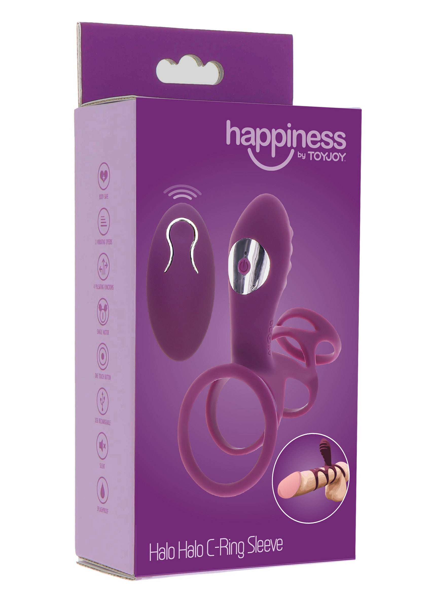 Happiness by ToyJoy Halo Halo C-Ring Sleeve: Manchons péniens, anneaux vibrants, accessoires pour le plaisir sexuel.; Happiness by ToyJoy Halo Halo C-Ring Sleeve: Peniskokers, vibrerende ringen, accessoires voor seksueel genot.; Happiness by ToyJoy Halo Halo C-Ring Sleeve: Penis sleeves, vibrating rings, sex pleasure accessories.