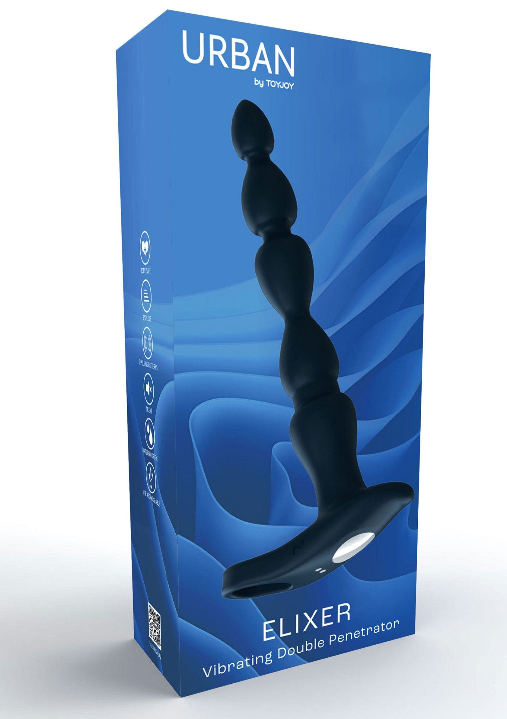 Elixer Urban by ToyJoy, vibromasseur double pénétration pour des sensations intenses et un plaisir urbain. Découvrez-le!; Elixer Urban van ToyJoy, vibrerende dubbele penetrator voor intense sensaties en urban pleasure. Ontdek het nu!; Elixer Urban by ToyJoy, vibrating double penetrator for intense sensations and urban pleasure. Discover it now!
