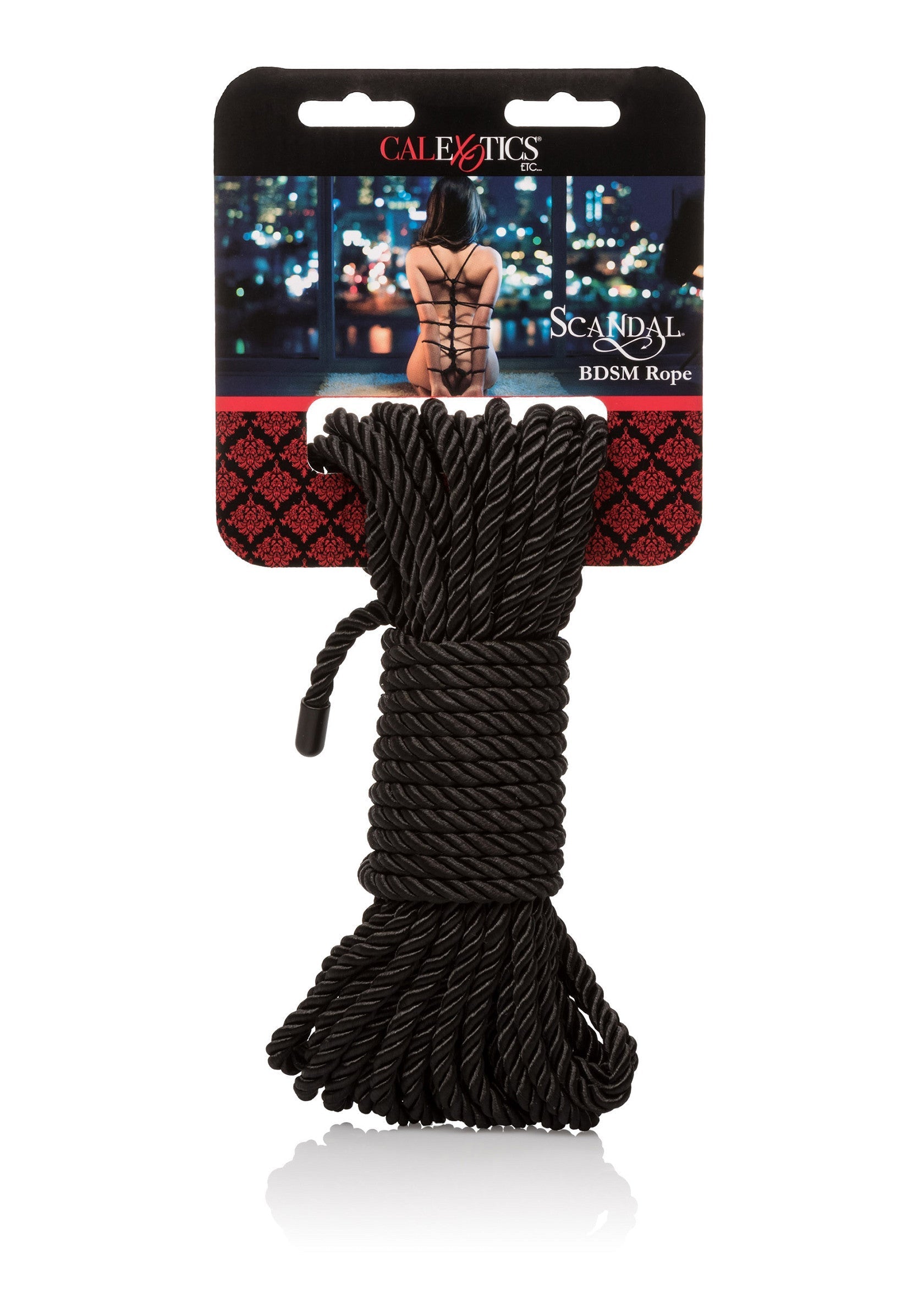 Corde BDSM Scandal noire pour jeux de rôle érotiques et aventures coquines. Livraison discrète.; Zwarte Scandal BDSM touw voor erotische rollenspellen en ondeugende avonturen. Discrete verzending.; Black Scandal BDSM rope for erotic role play & kinky adventures. Discreet delivery.