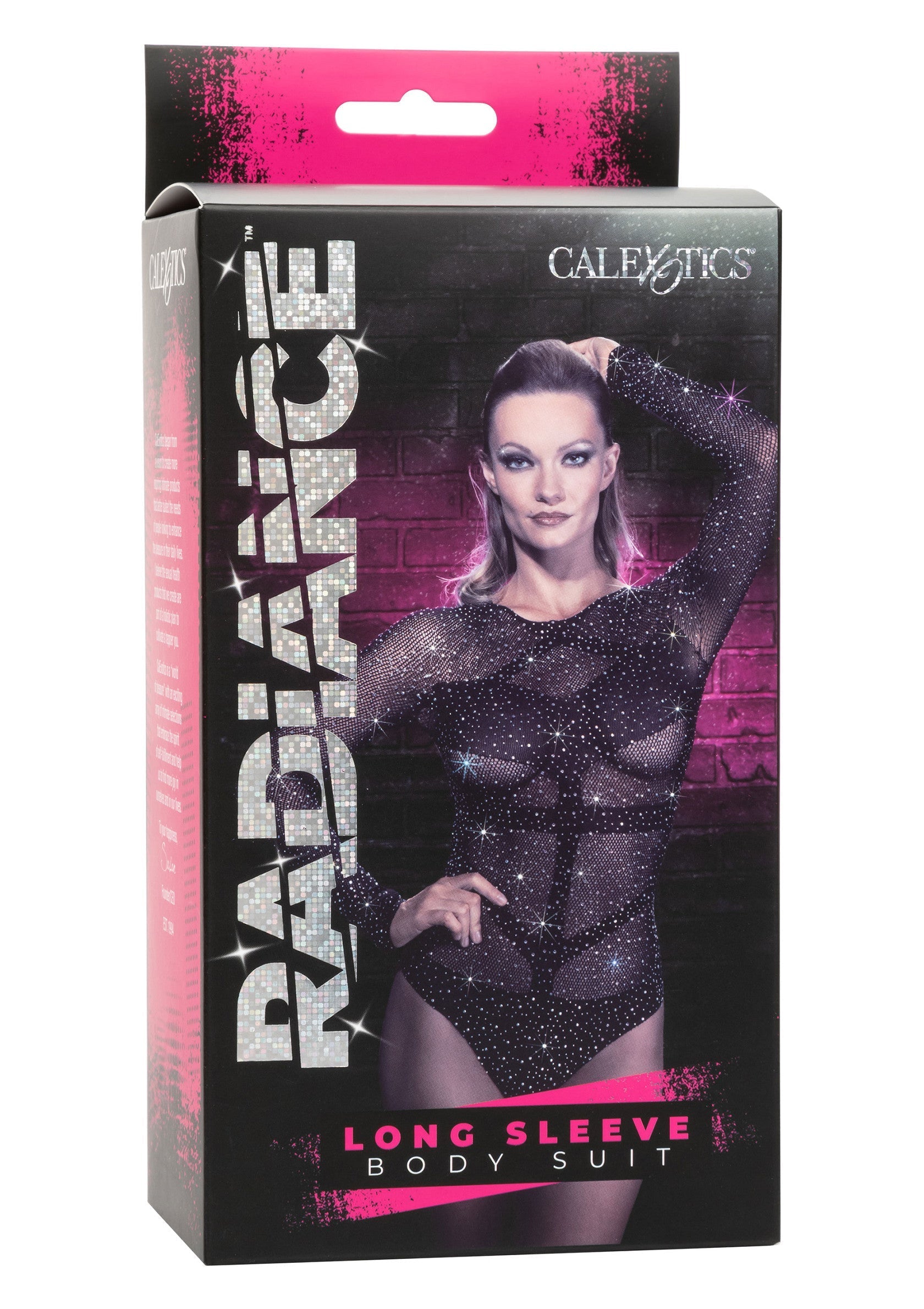 Body scintillant à manches longues, Calexotics Radiance. Élégance et brillance pour une allure sophistiquée et séduisante.; Glitterende bodysuit met lange mouwen, Calexotics Radiance. Elegantie en glans voor een verfijnde en verleidelijke look.; Sparkly long sleeve bodysuit, Calexotics Radiance. Elegance and shine for a sophisticated and seductive look.