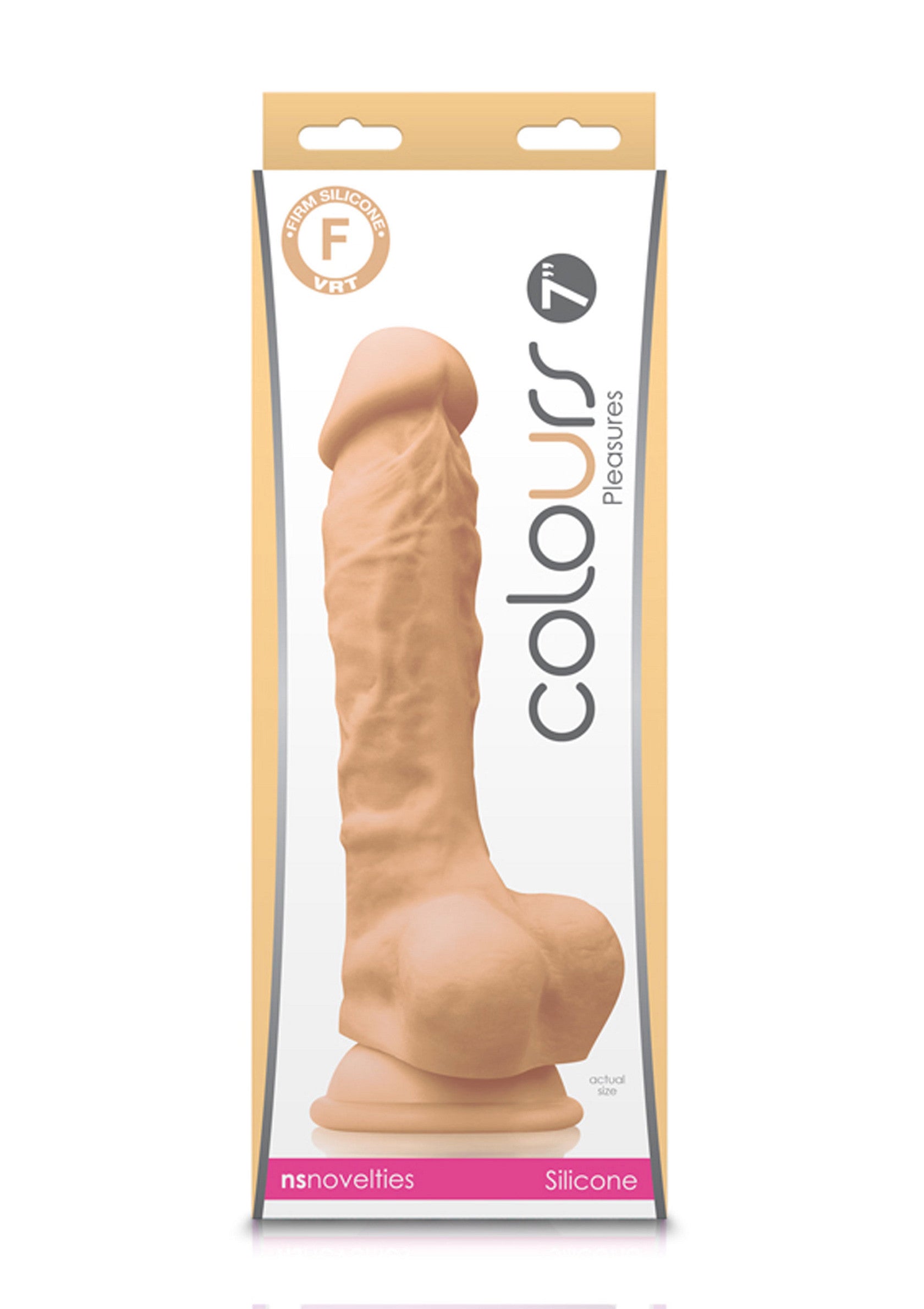 Pénis artificiel texturé de 7 pouces pour des plaisirs intenses.; 7-inch getextureerde dildo voor intense genoegens.; 7-inch textured dildo for intense pleasure.