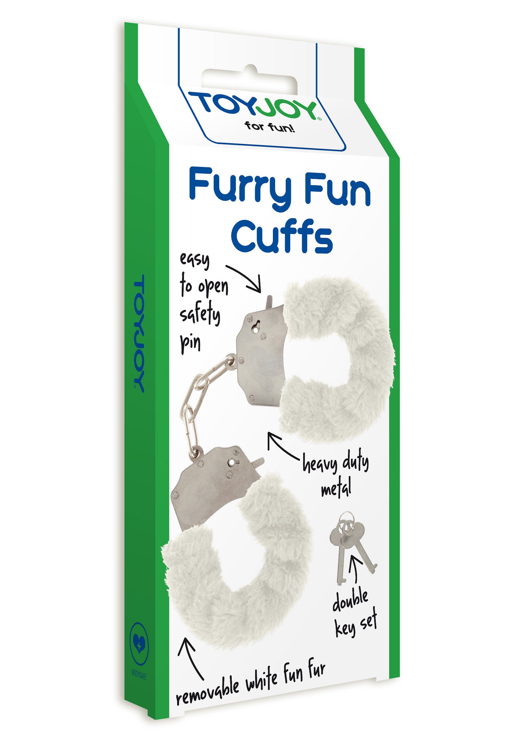 Menottes fun en fausse fourrure ToyJoy. Accessoire coquin pour pimenter vos jeux de rôle.; ToyJoy Furry Fun Handboeien. Speelse accessoire om je rollenspellen op te fleuren.; ToyJoy Furry Fun Cuffs. Playful accessory to spice up your role-playing games. 