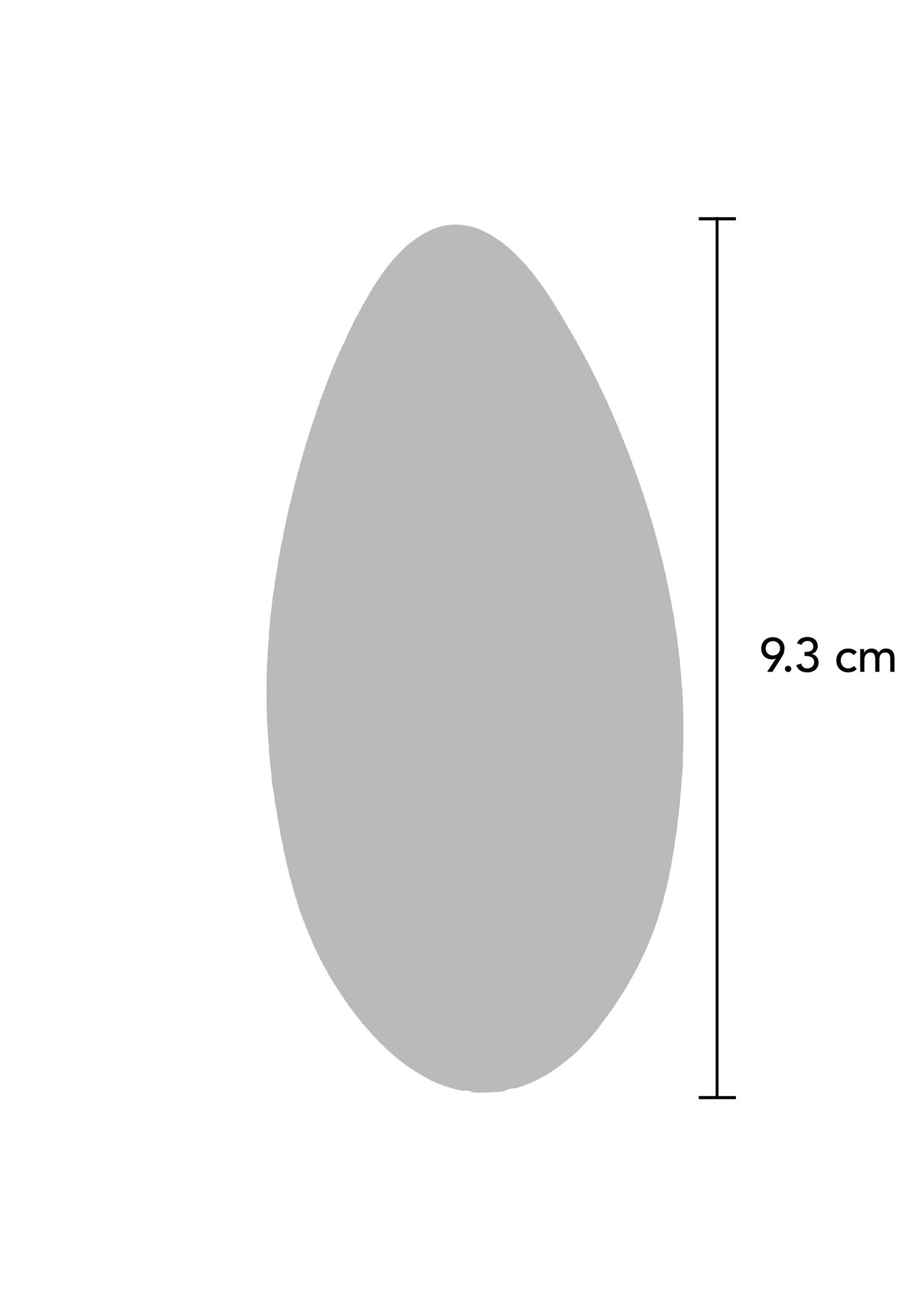 Forme ovale grise de 9,3 cm de hauteur, idéale pour le bricolage et la création.; Grijze ovale vorm van 9,3 cm hoog, ideaal voor knutselen en decoratie.; Grey oval shape measuring 9.3 cm in height, ideal for crafting and decoration.