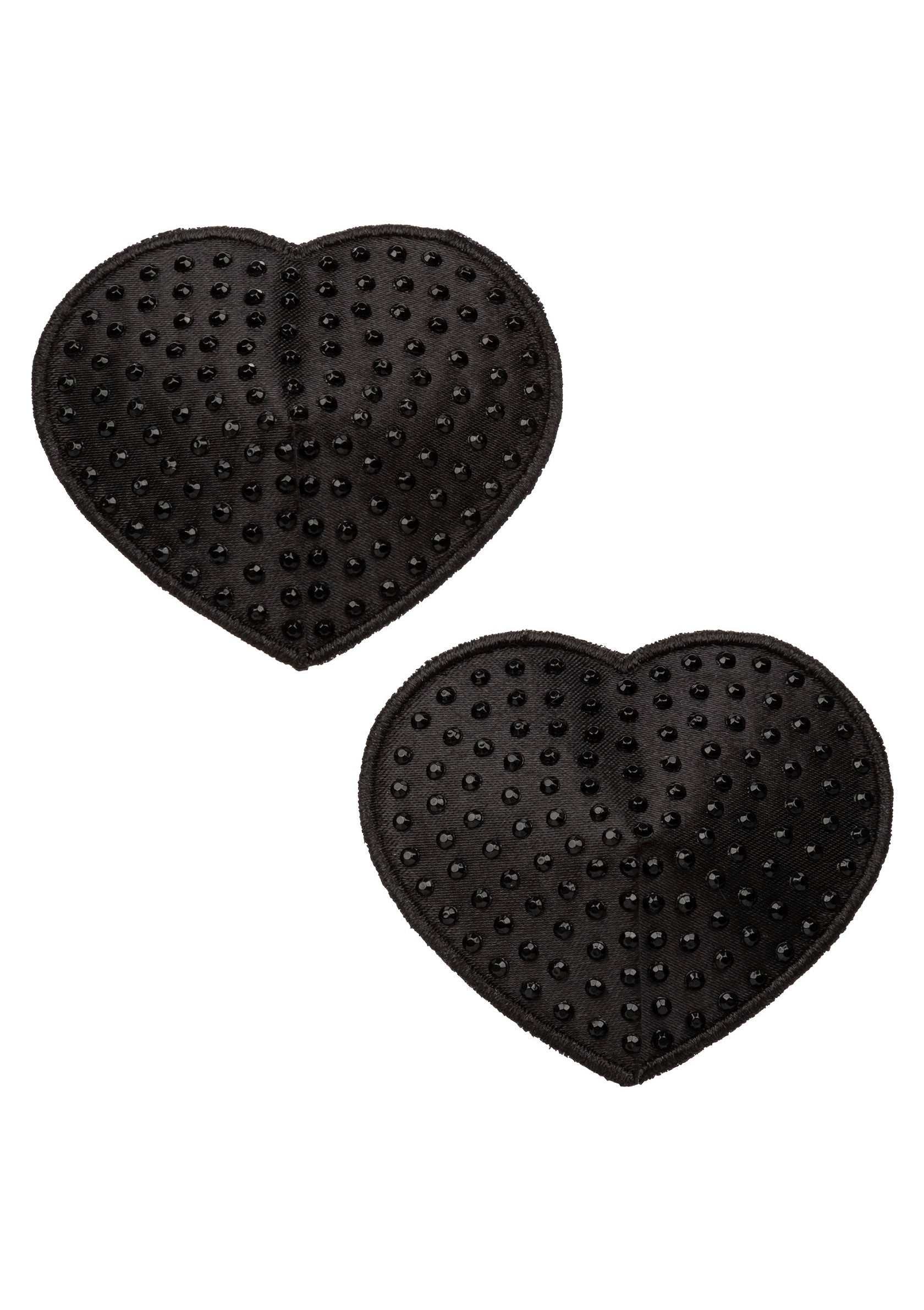 Cache-tétons en forme de coeur noir, réutilisables et discrets.; Zwarte hartvormige tepelbedekkers, herbruikbaar en discreet.; Black heart-shaped nipple covers, reusable and discreet.